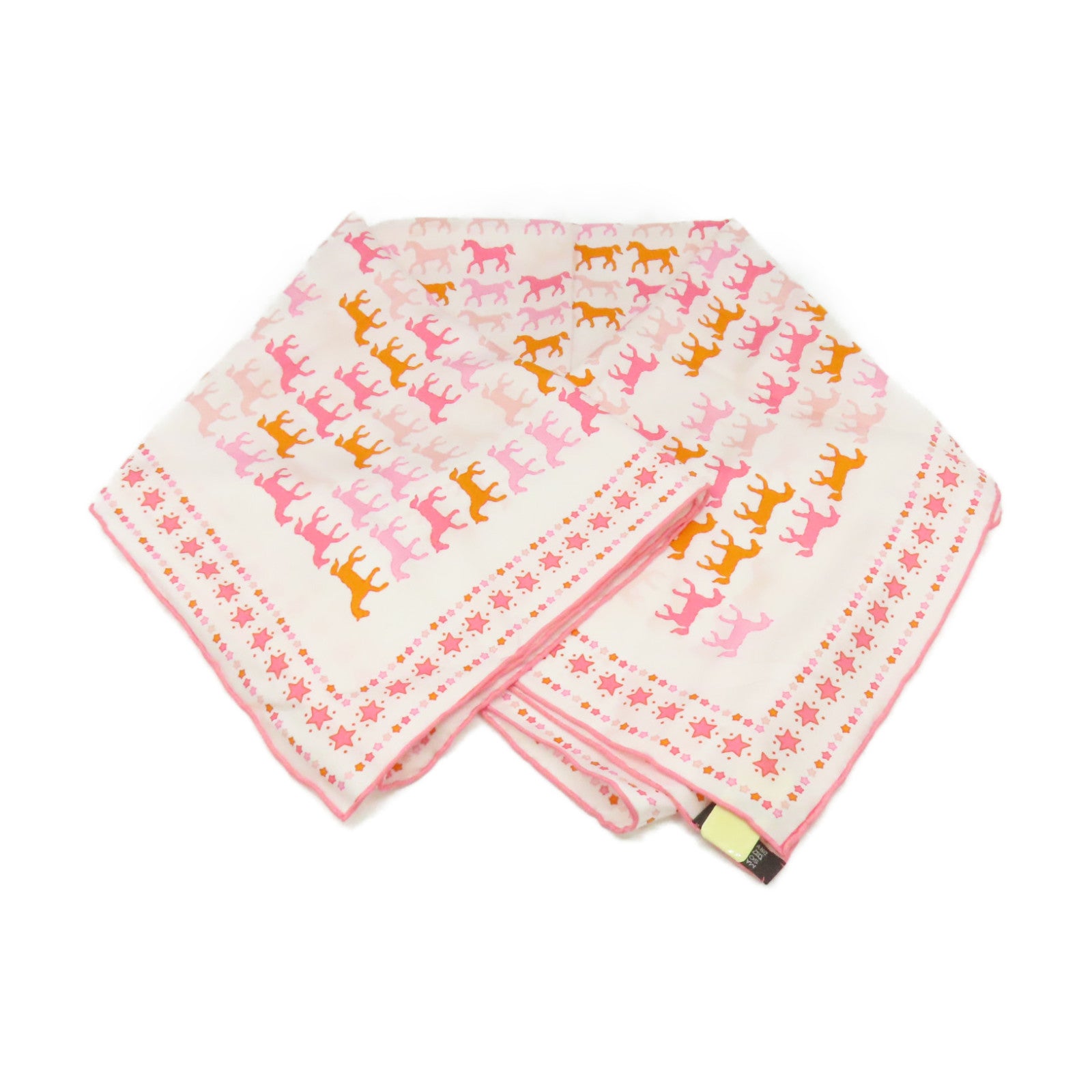 HERMES 【激減優惠】絲質Scarf 90x90絲巾白色/橙色/粉紅色