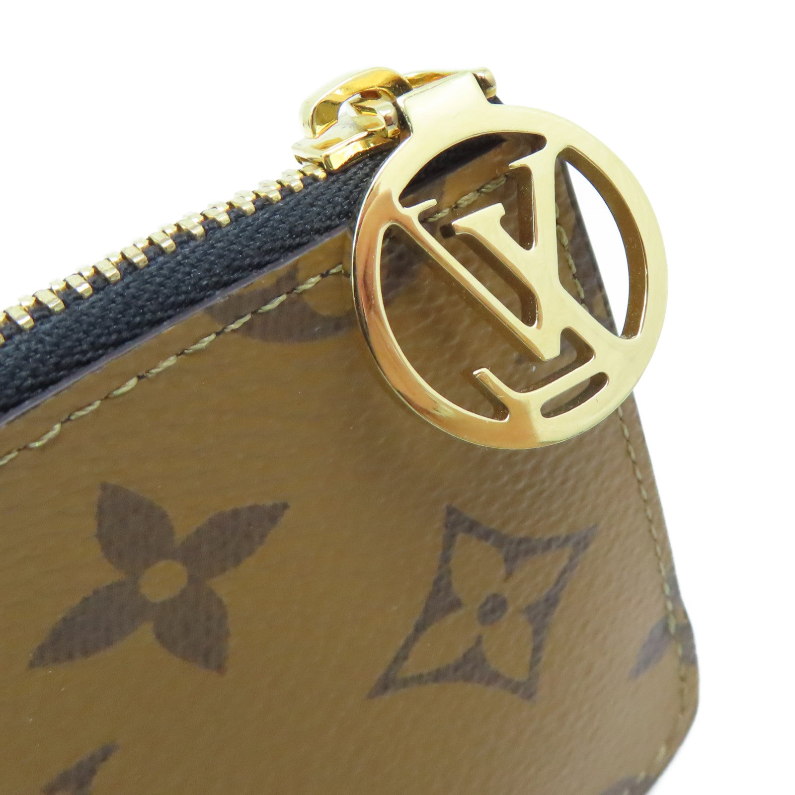 LOUIS VUITTON Monogram Romy Card Case金扣卡套啡色/黑色