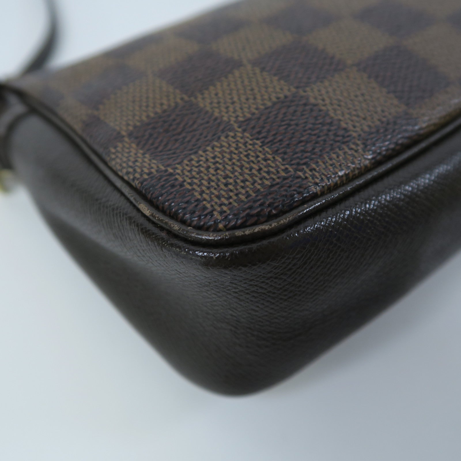 LOUIS VUITTON Damier Ebene Trousse Makeup金扣手挽袋啡色