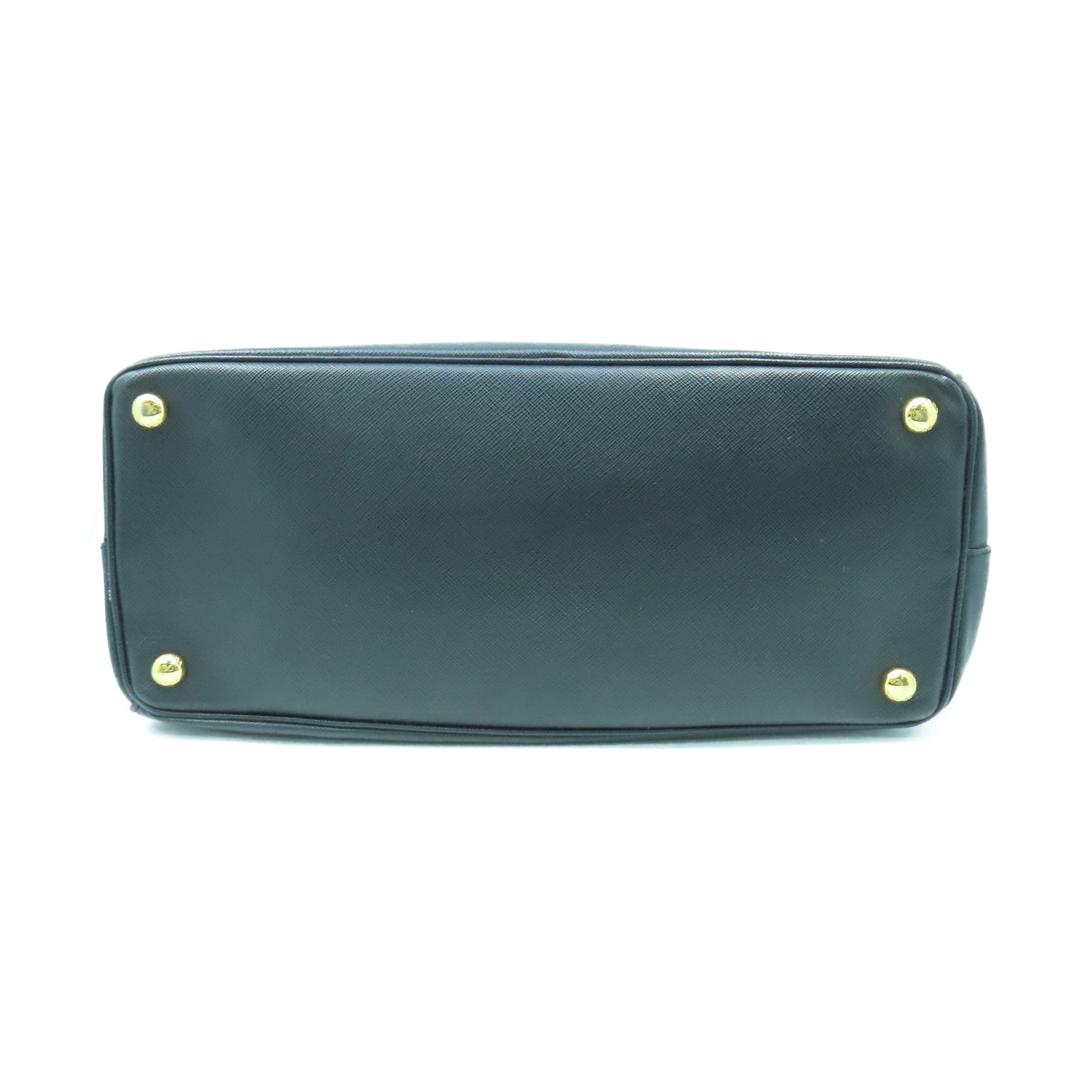 PRADA Saffiano Lux 2 Way Shoulder金扣手挽肩背兩用袋黑色