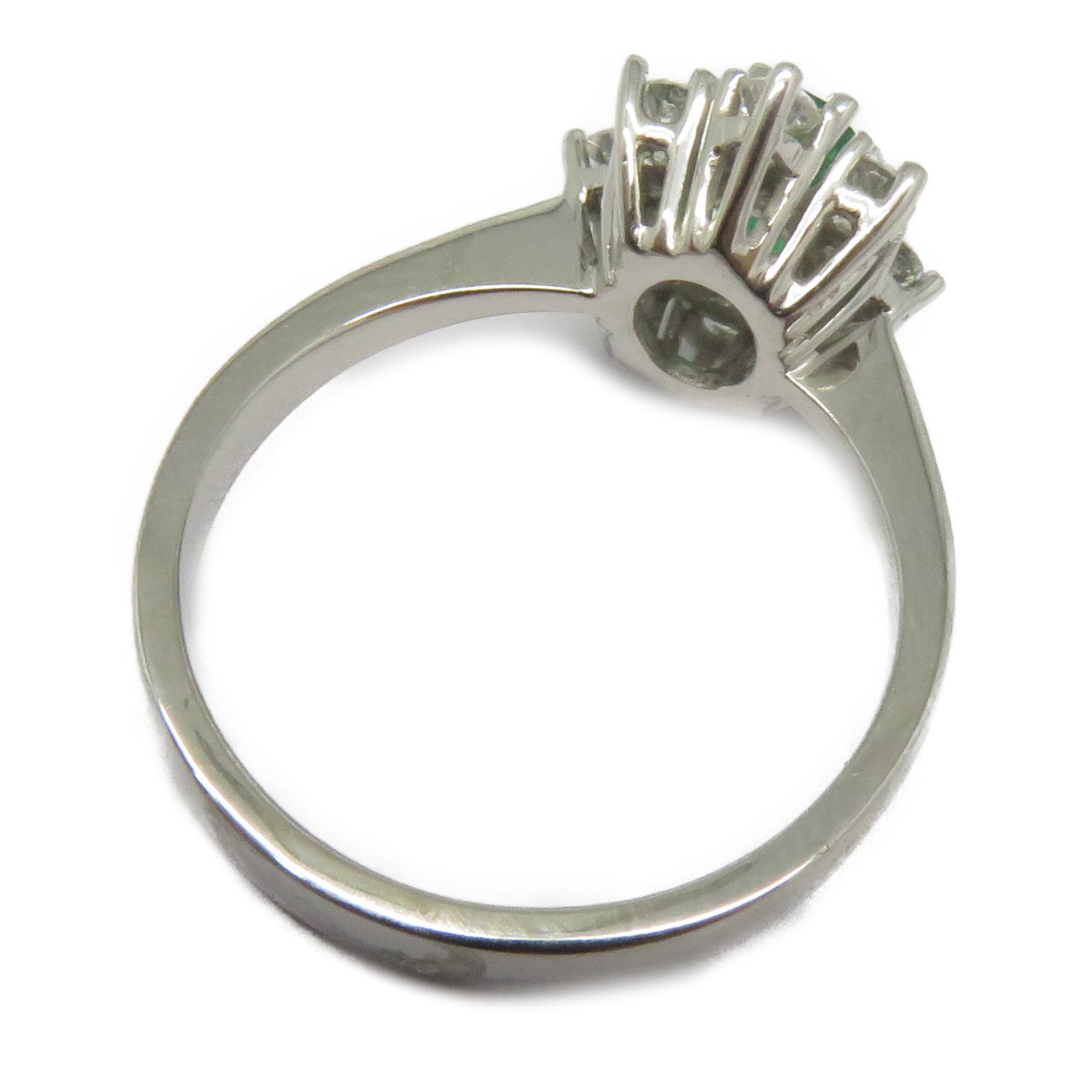 JEWELRY 18K白金Emerald Diamond Ring 0.49ct綠寶石/0.57ct鑽石戒指US#6.5