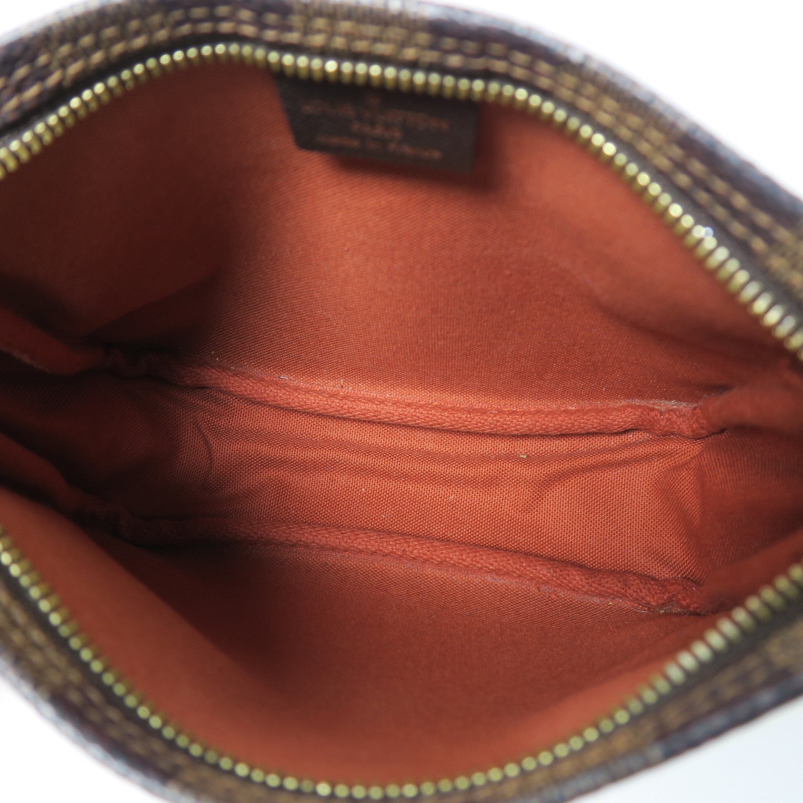 LOUIS VUITTON Damier Ebene Trousse Makeup金扣手挽袋啡色