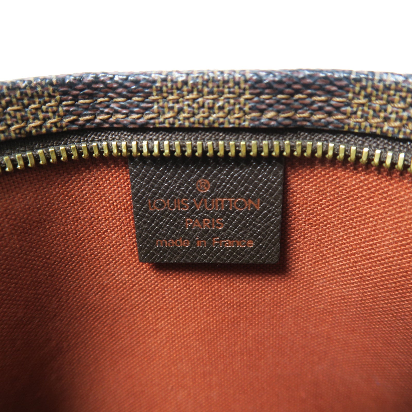 LOUIS VUITTON Damier Ebene Trousse Makeup金扣手挽袋啡色