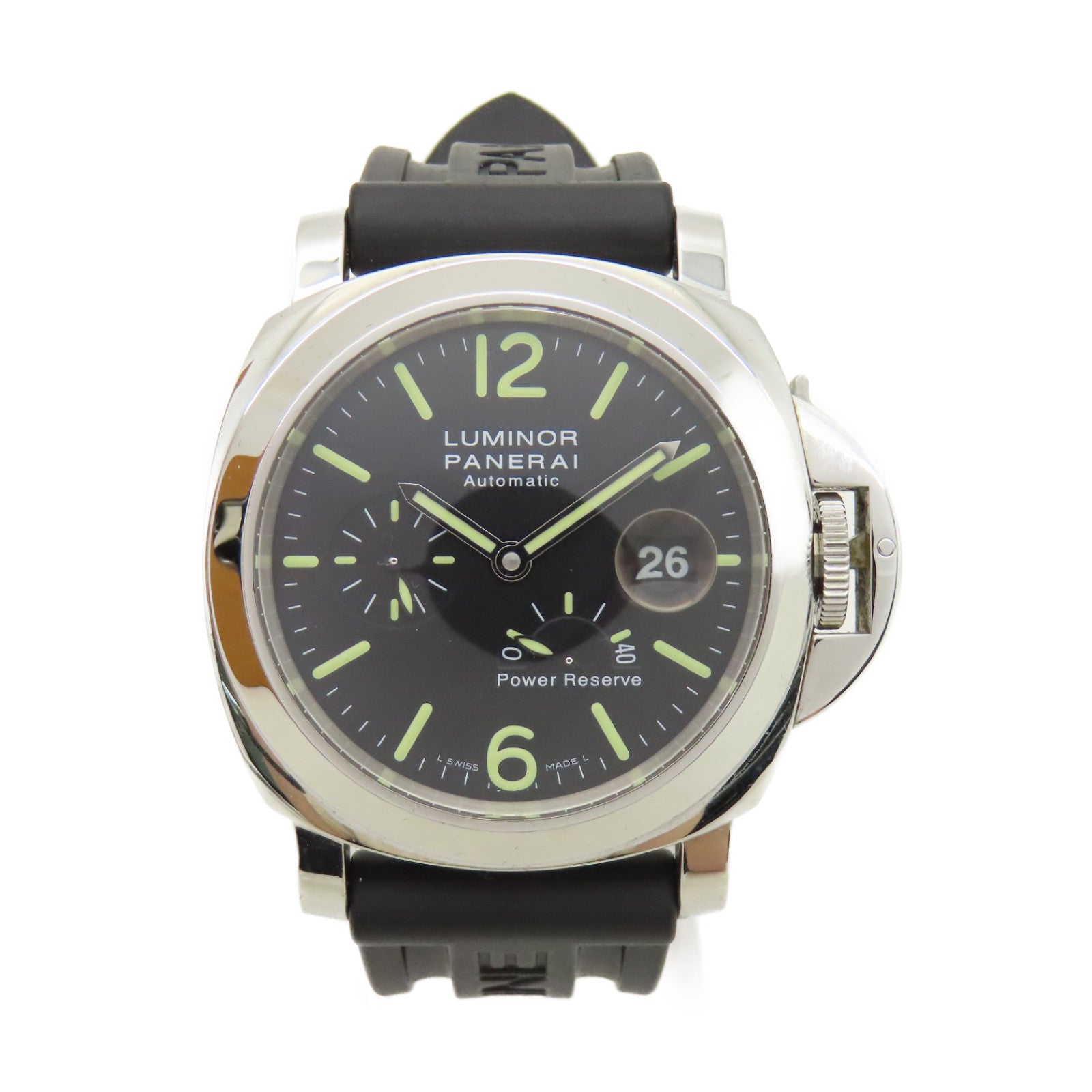 PANERAI Luminor Power Reserve 44mm不鏽鋼手錶自動機芯黑色