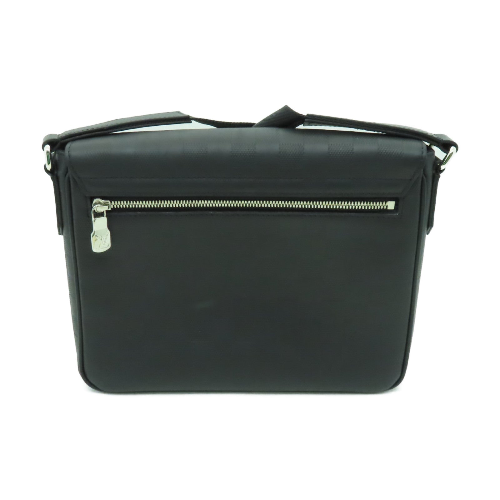 LOUIS VUITTON Damier Infini District PM銀扣肩背袋黑色