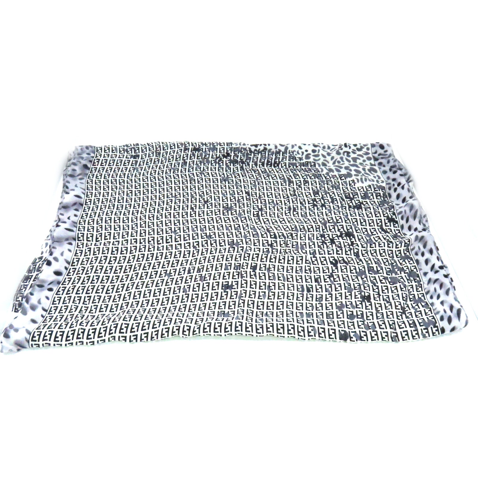 FENDI 絲質Scarf絲巾黑色/白色