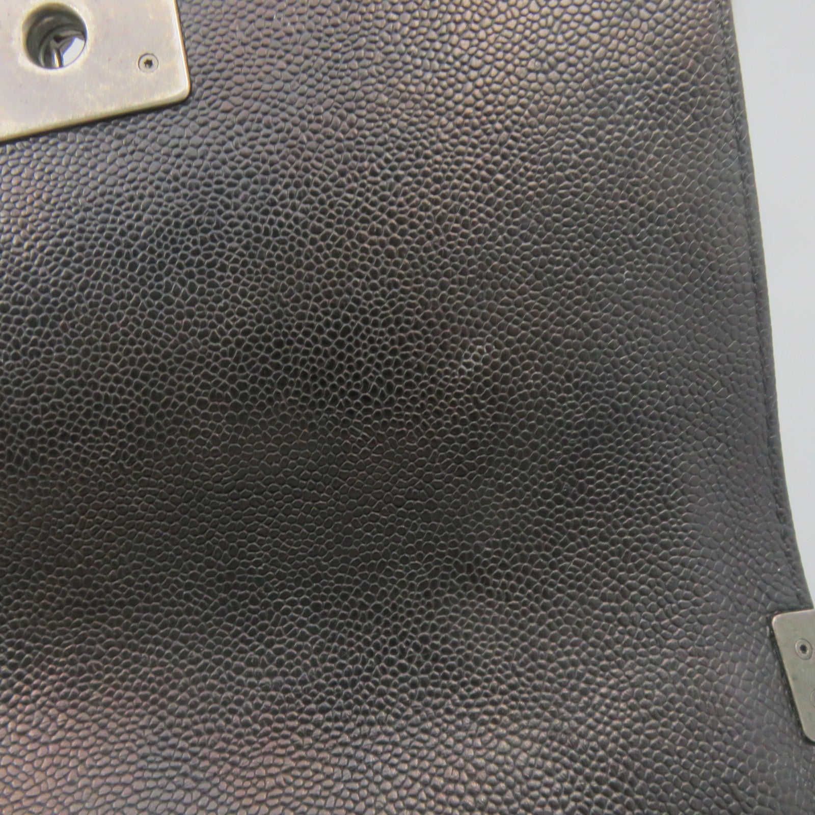 CHANEL 菱格牛皮皮革Chain Shoulder銀扣鏈帶肩背袋黑色