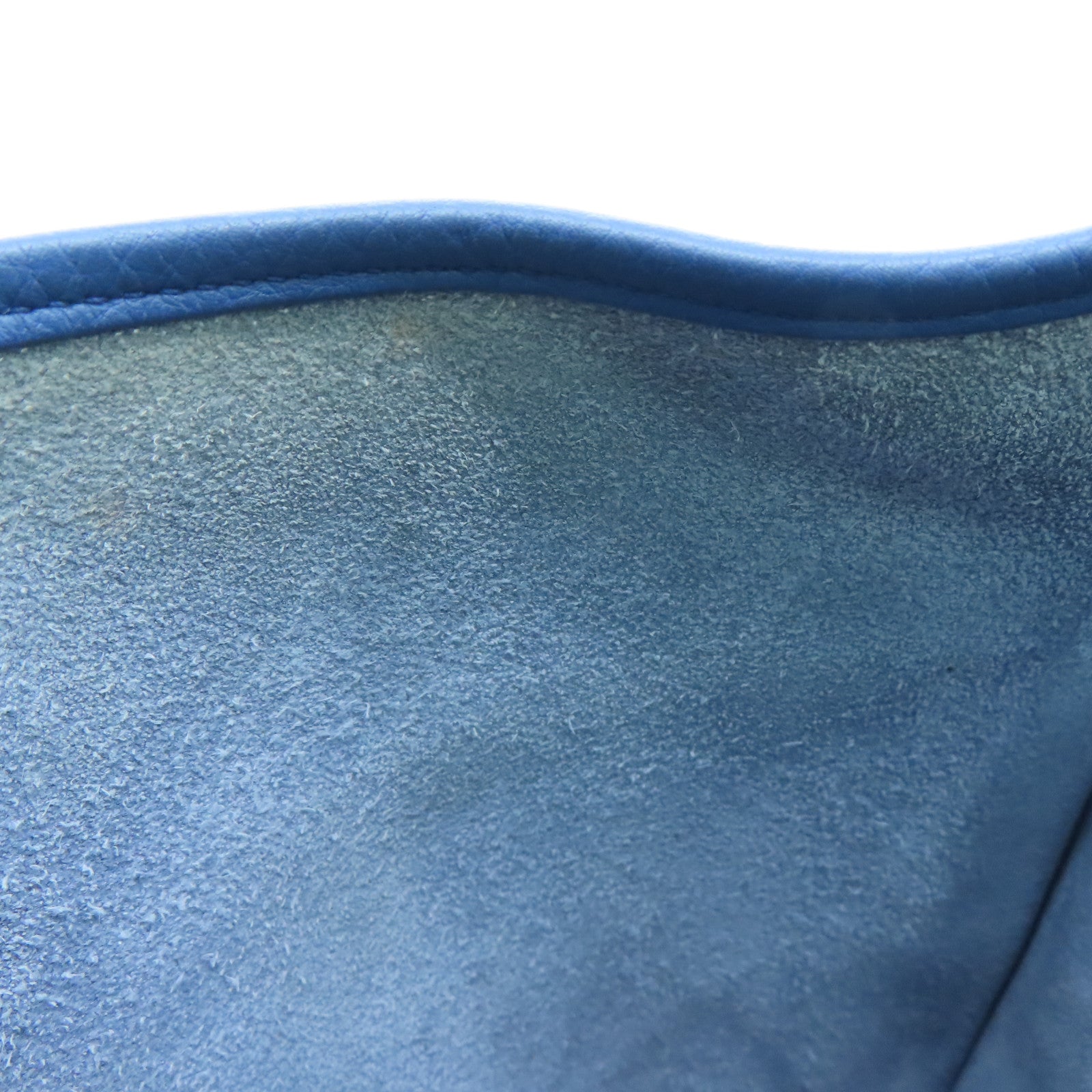 HERMES Clemence皮革Evelyne PM银扣肩背袋Blue Agate/蓝色