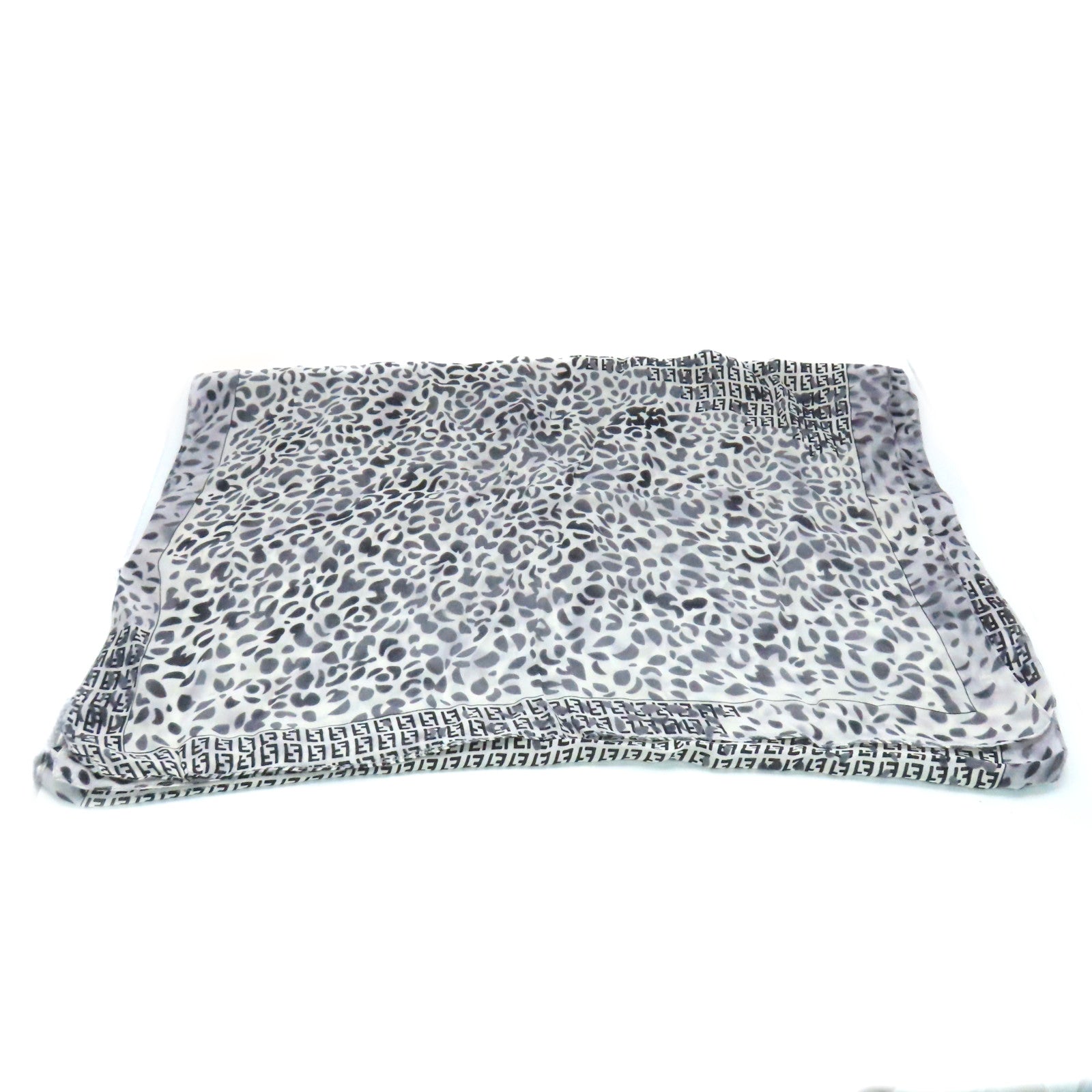 FENDI 絲質Scarf絲巾黑色/白色