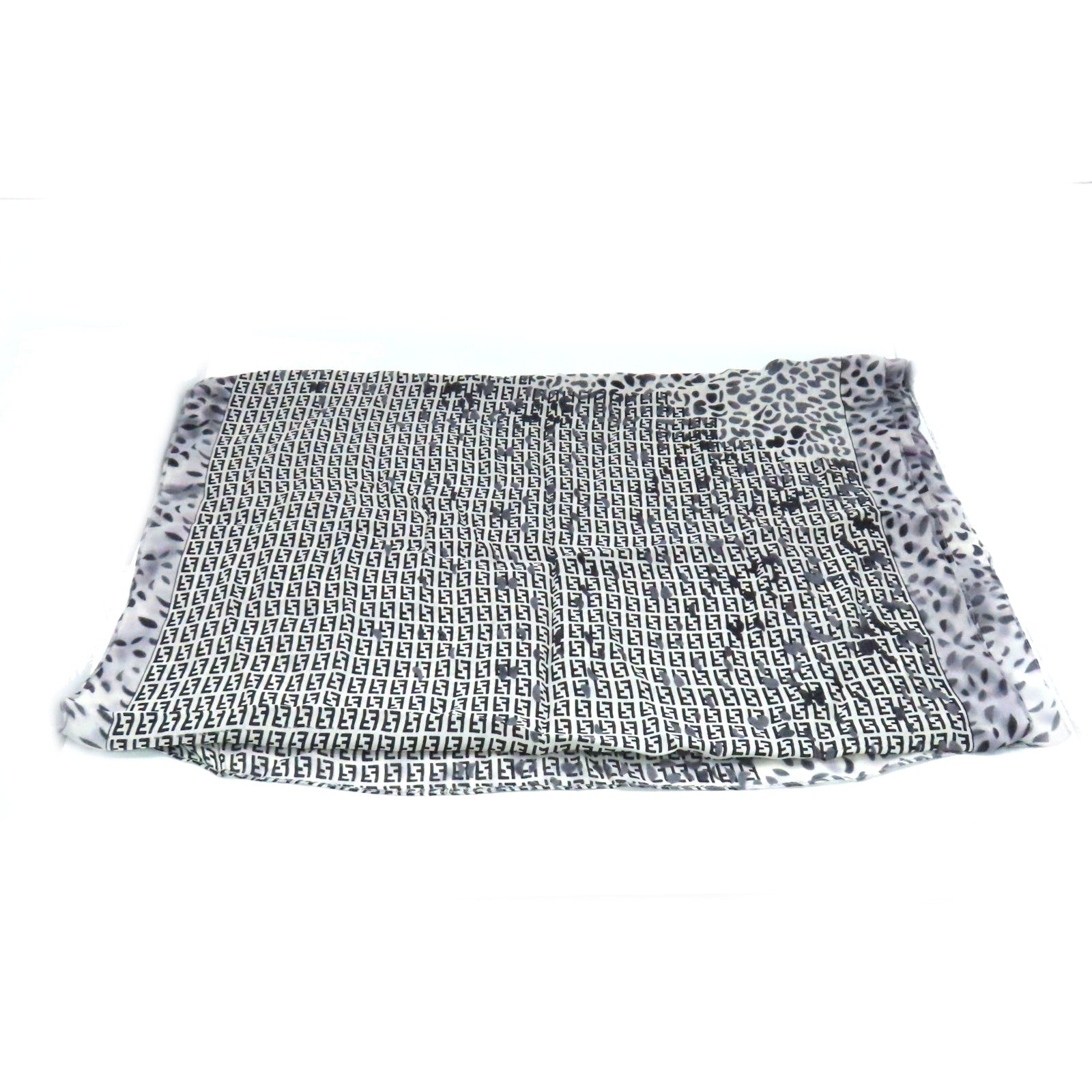 FENDI 絲質Scarf絲巾黑色/白色