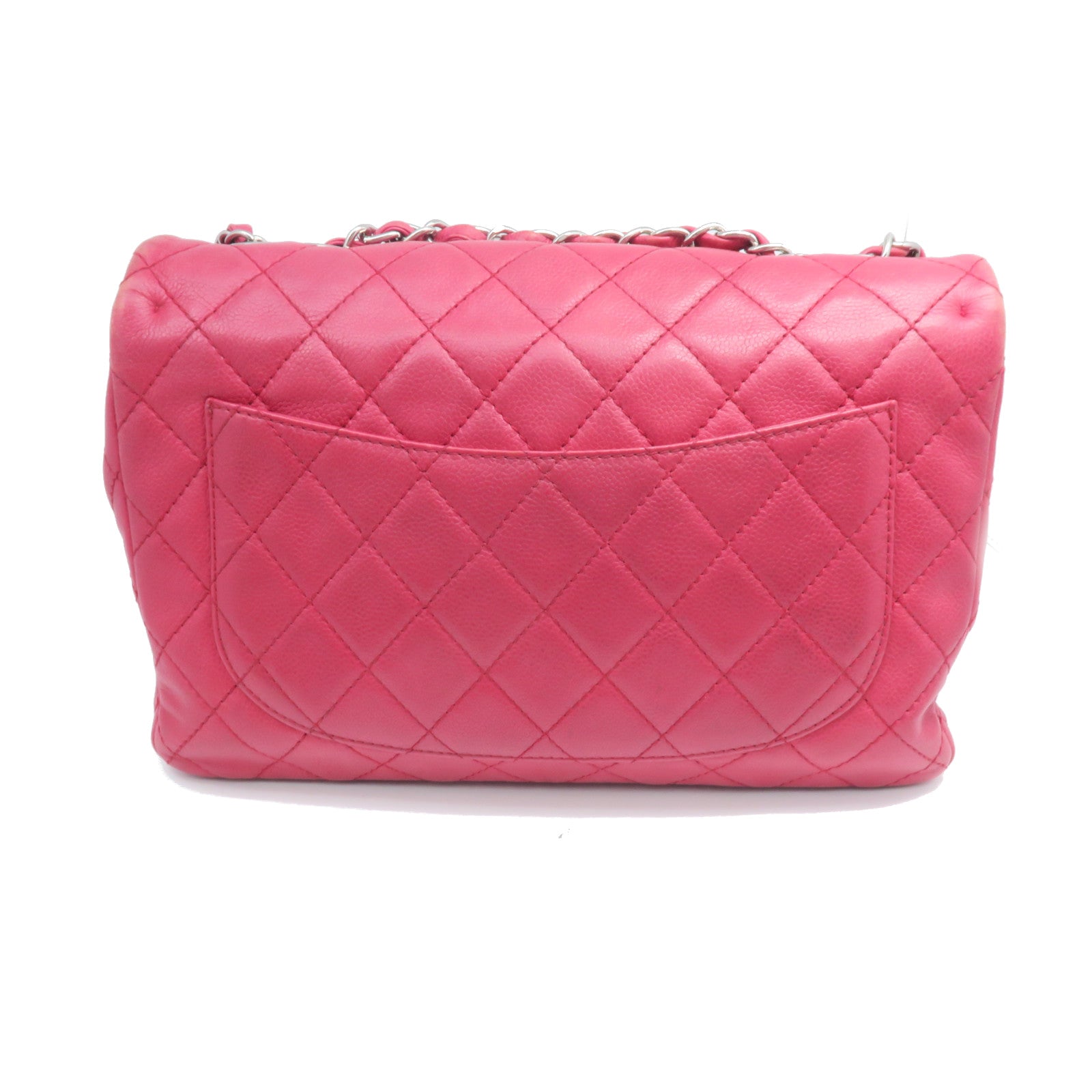 CHANEL rhombic cowhide leather Jumbo Single Flap gold buckle chain shoulder bag red