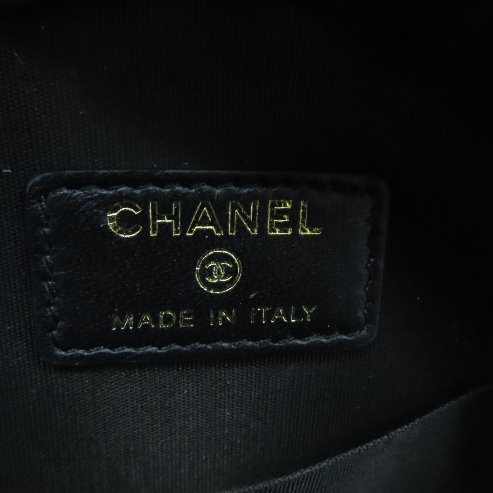 CHANEL rhombic sheepskin leather Chain Shoulder Bag gold buckle chain shoulder bag black