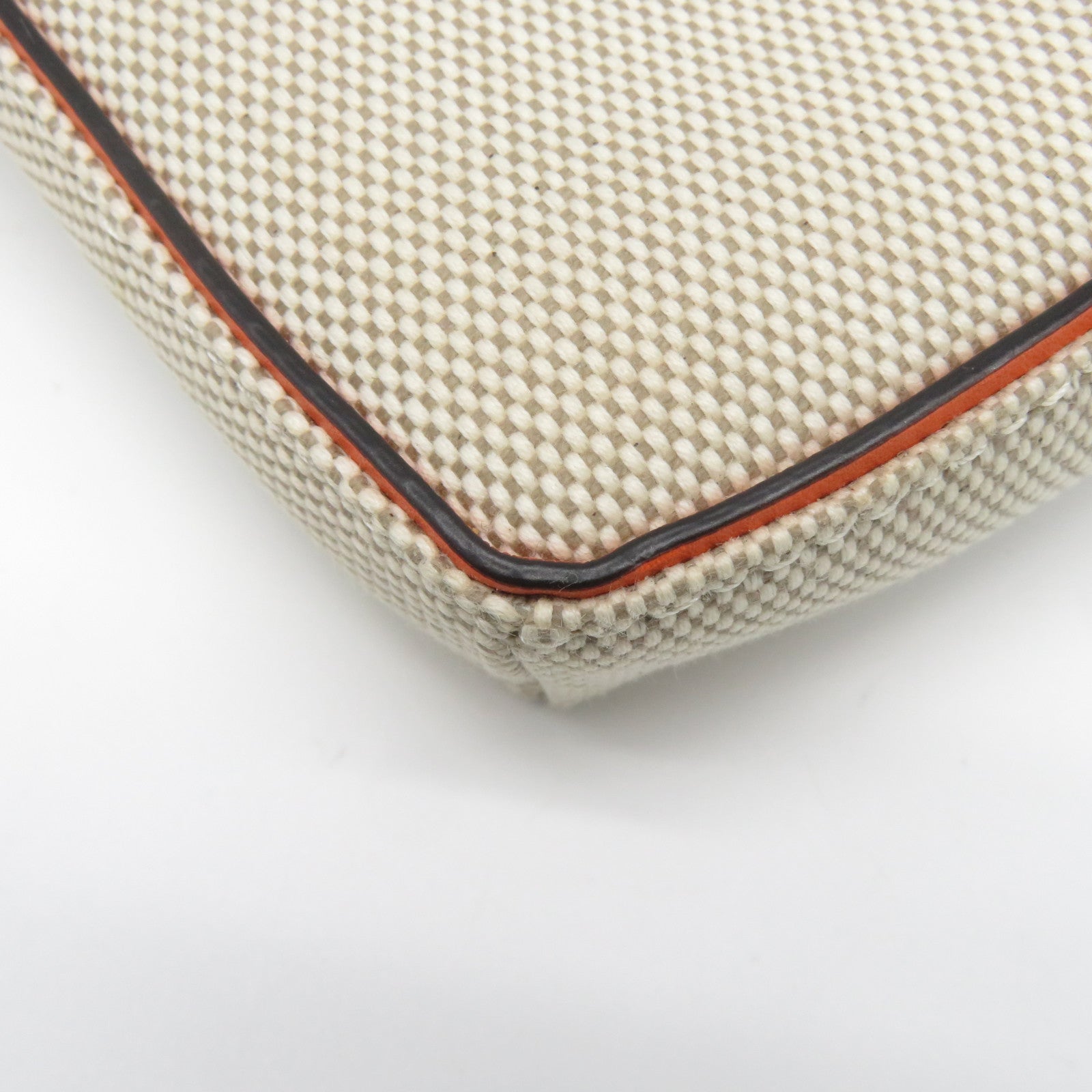 Tory Burch 帆布/皮革Shoulder Bag金扣肩背袋米色/橙色