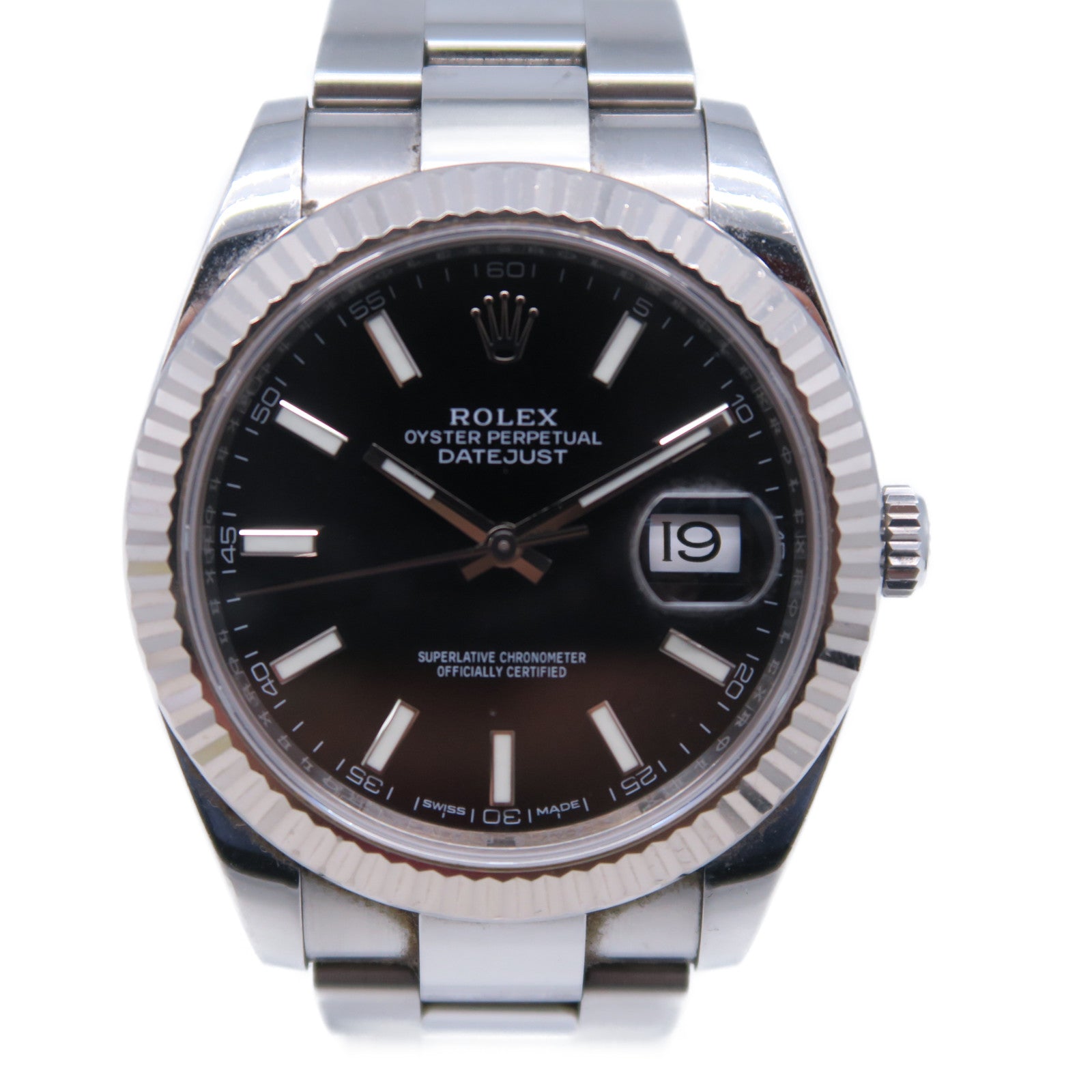 ROLEX 18K白金/不鏽鋼Datejust手錶自動機芯黑色