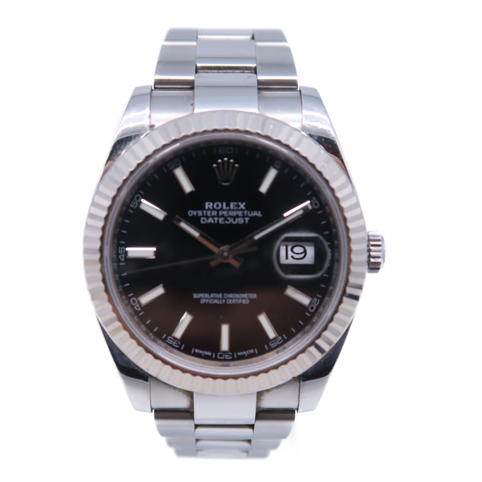 ROLEX 18K白金/不鏽鋼Datejust手錶自動機芯黑色