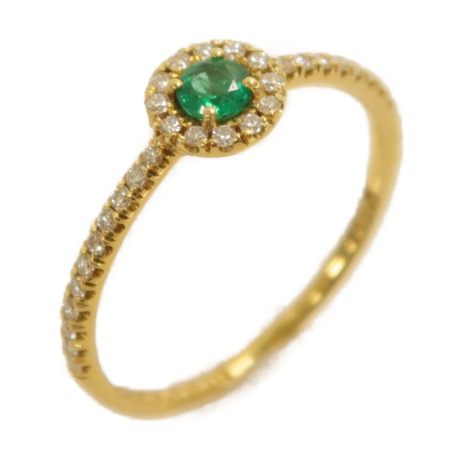 JEWELRY 18K黃金Emerald Ring綠寶石戒指US#5