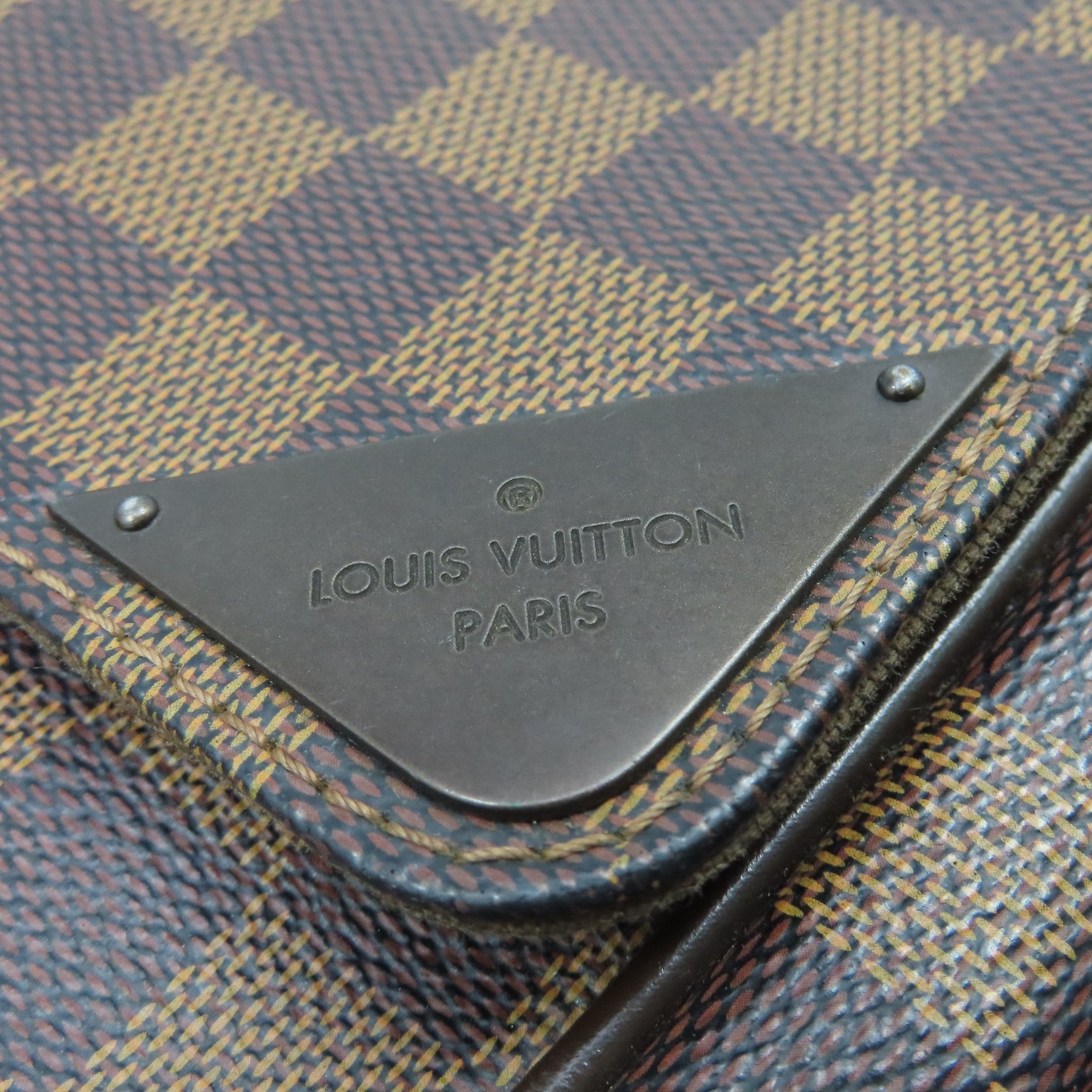 LOUIS VUITTON Damier Shelton MM Shoulder Bag金扣肩背袋啡色