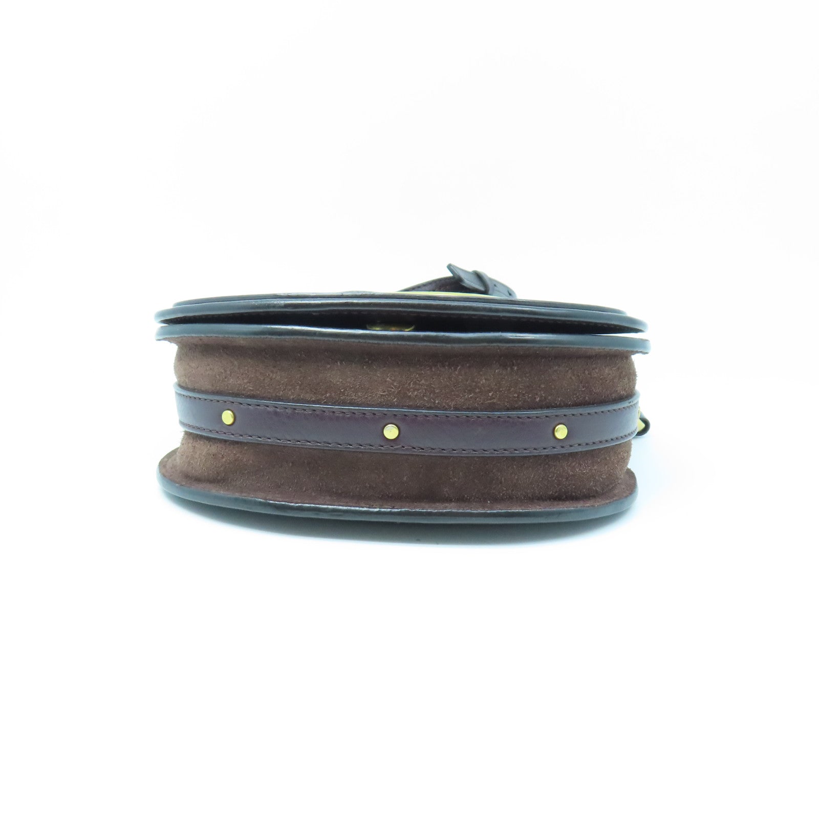 Chloe Leather Bracelet Nile Gold Buckle Shoulder Bag Brown