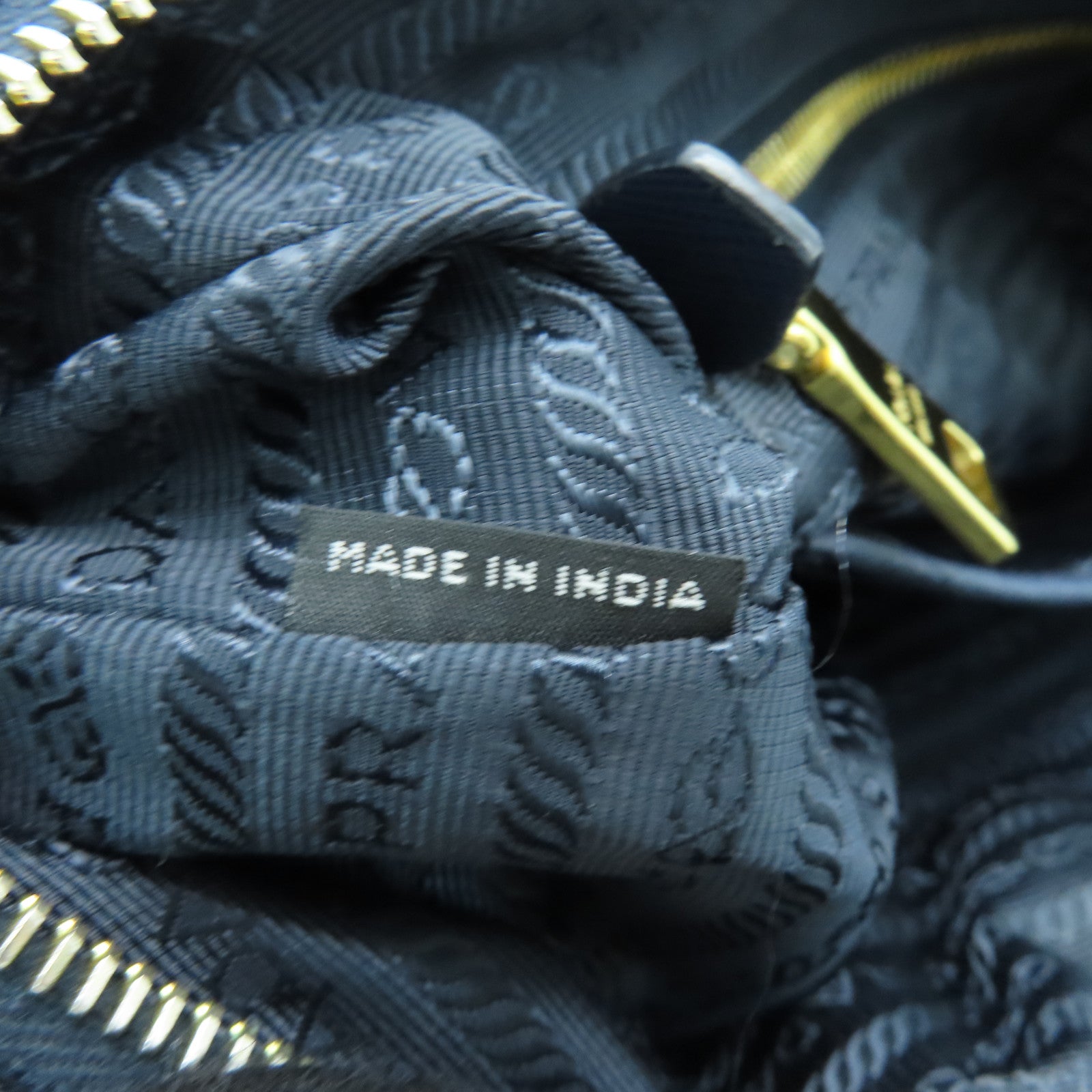 PRADA Nylon 2 Way Shoulder Bag Gold Buckle Handle Shoulder Bag Dark Blue