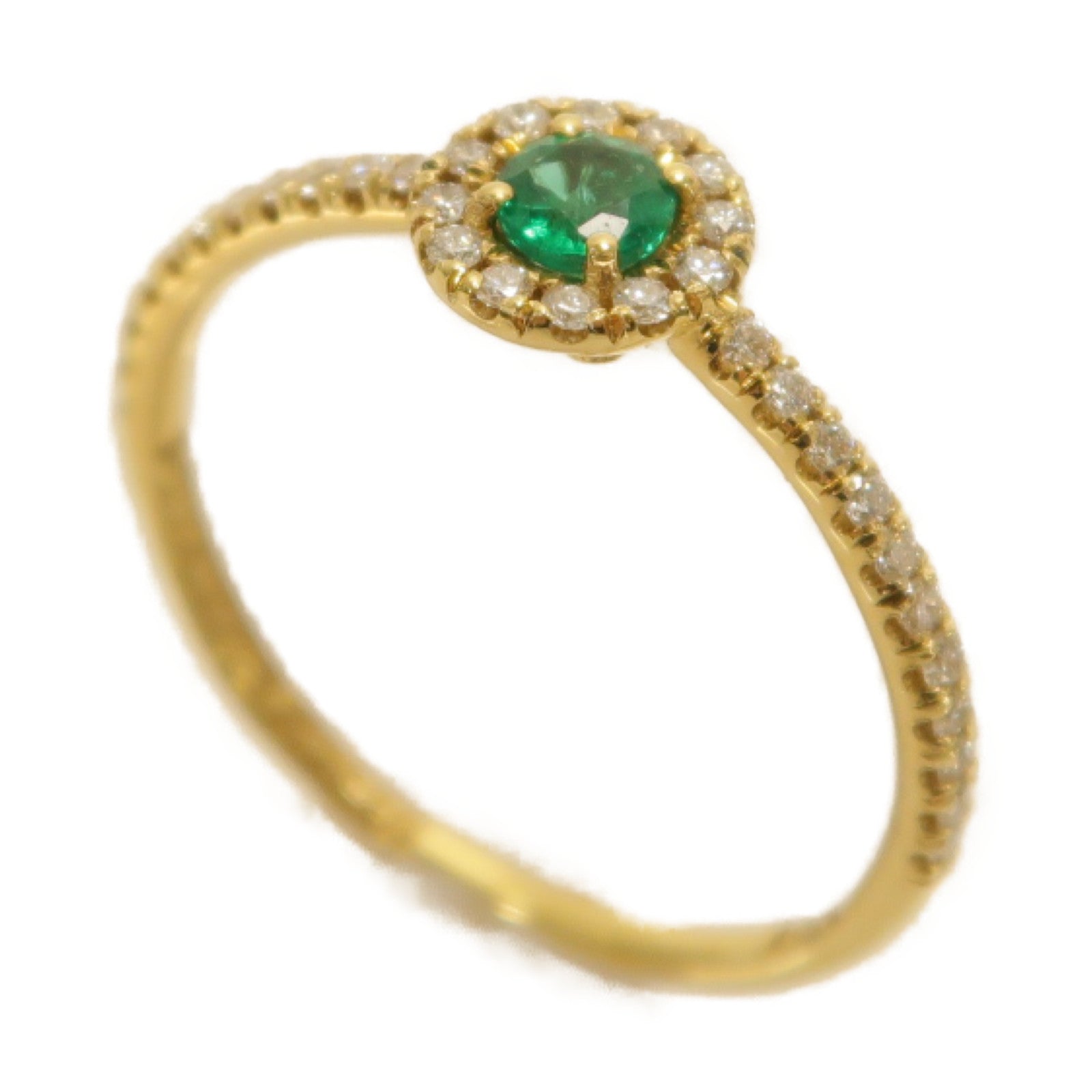 JEWELRY 18K黃金Emerald Ring綠寶石戒指US#5
