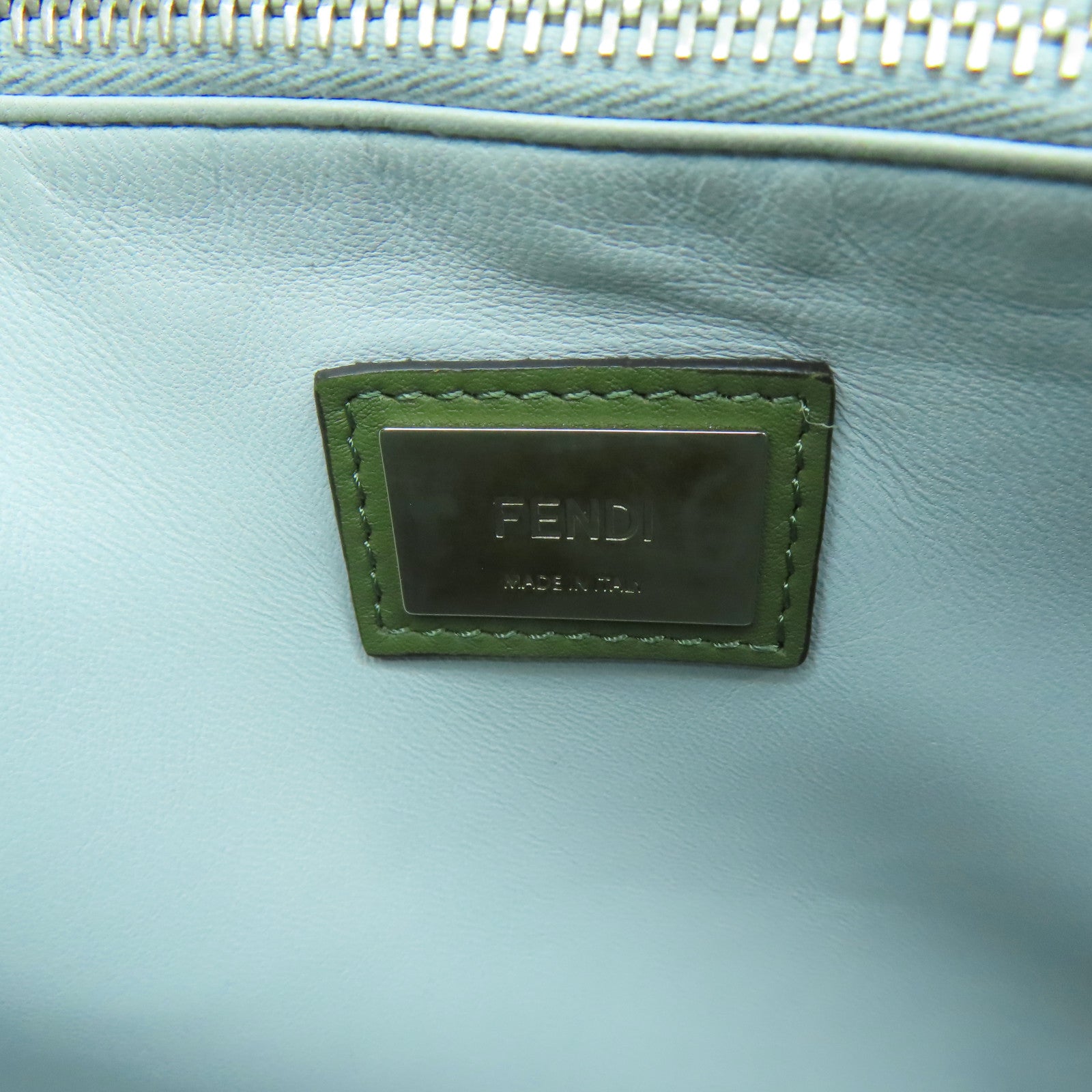 FENDI 牛皮皮革2JOURS銀扣手挽肩背兩用袋綠色