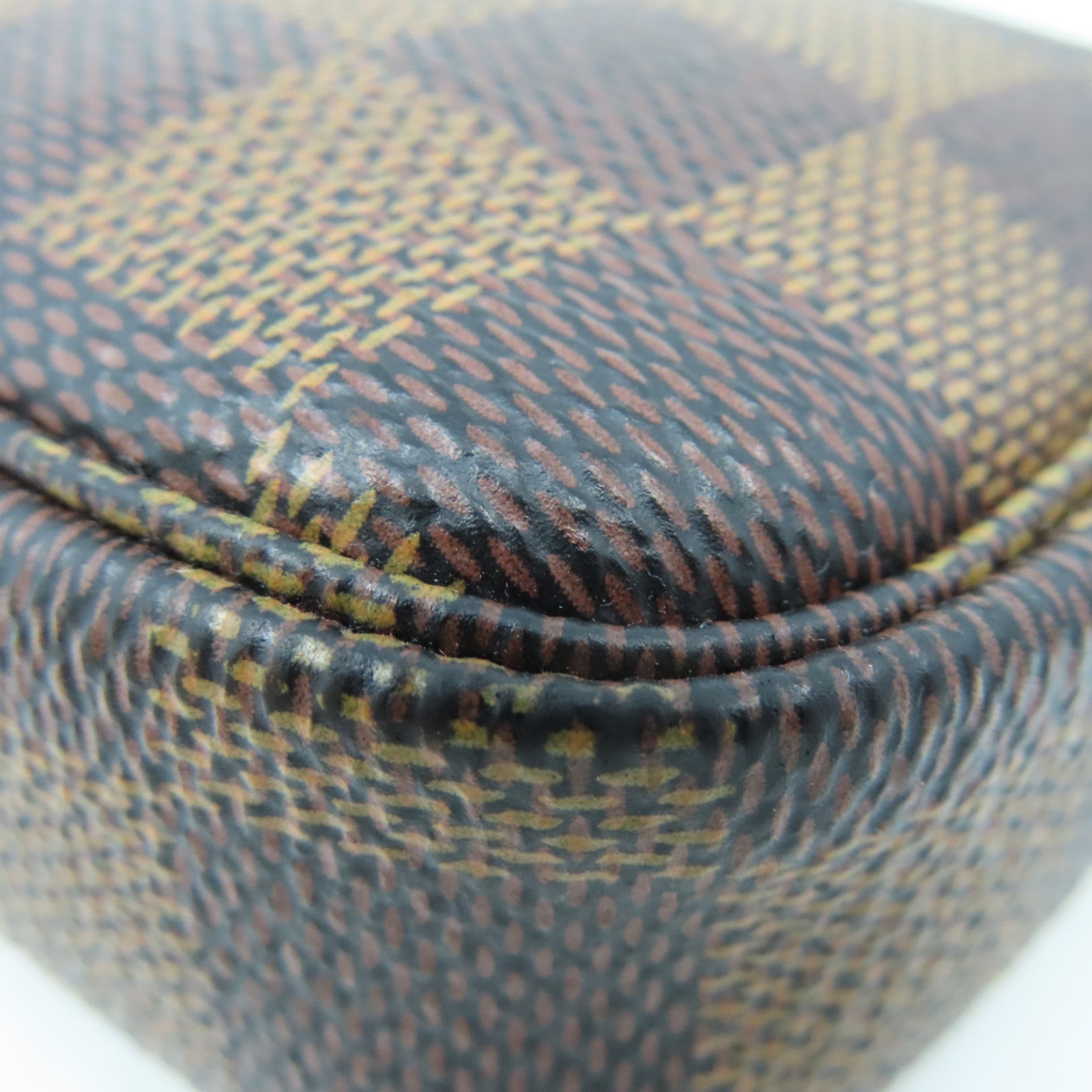LOUIS VUITTON Damier Mini Pochette Accessories Pouch金扣鏈帶手拿包啡色