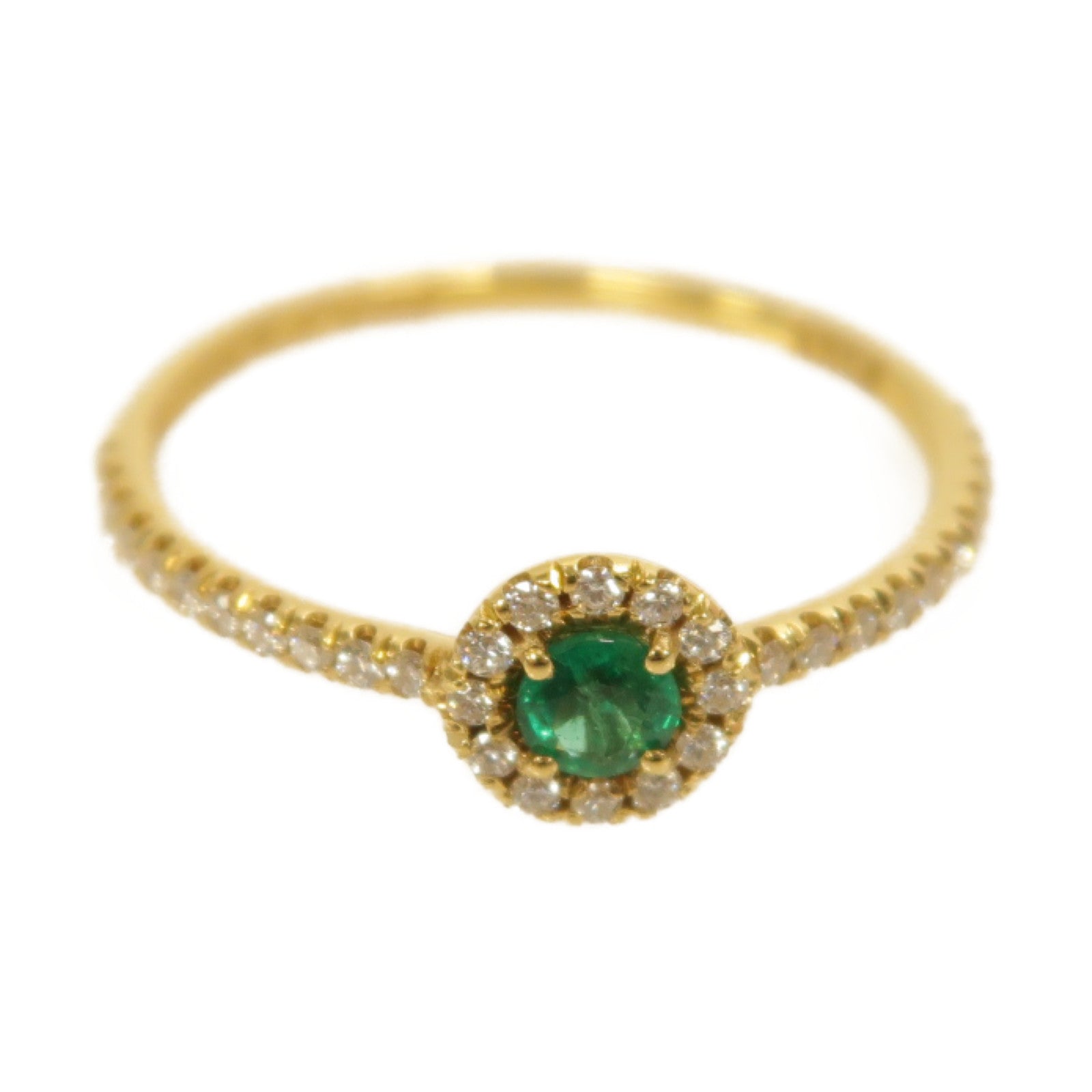 JEWELRY 18K黃金Emerald Ring綠寶石戒指US#5