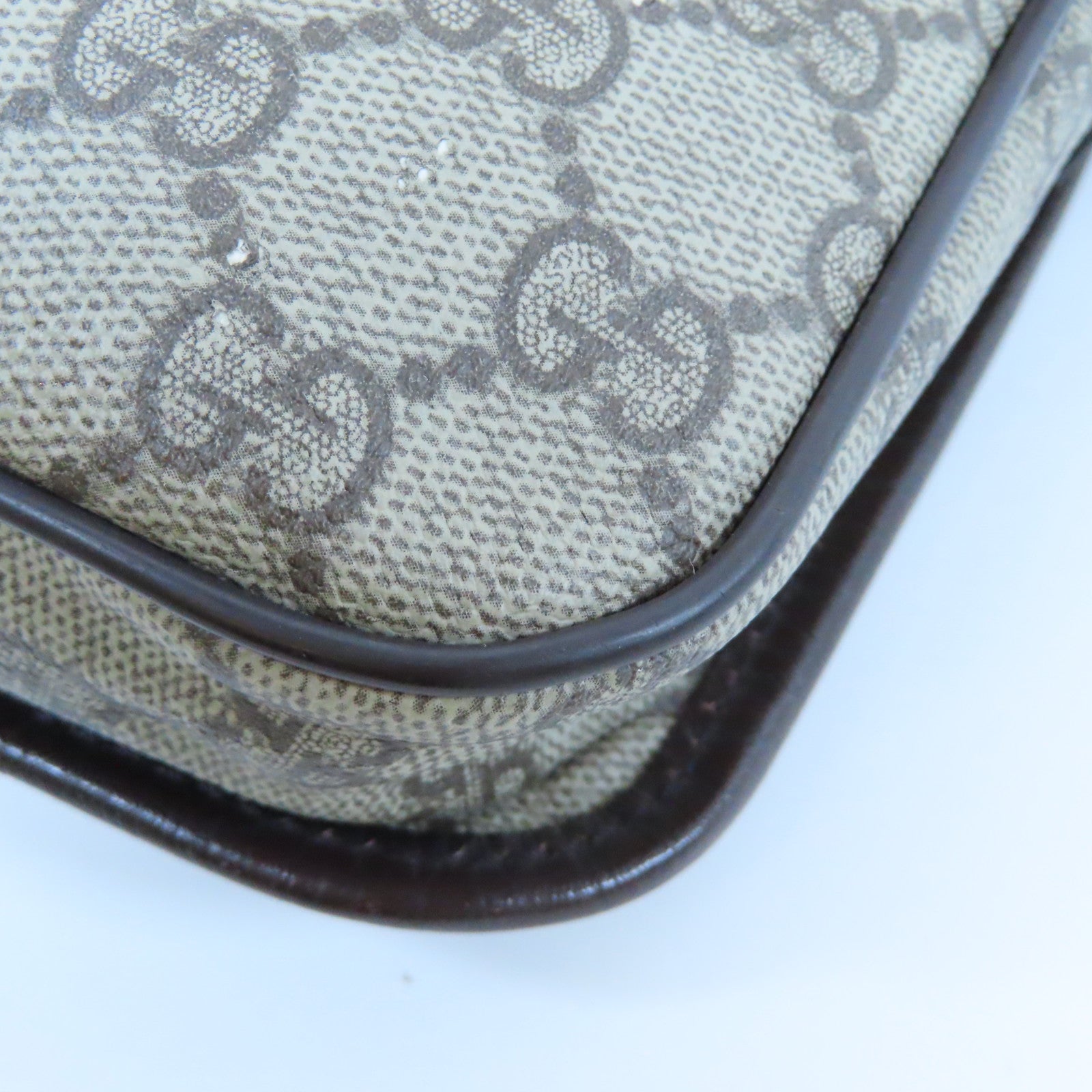 GUCCI 塗層帆布Shoulder Bag銀扣肩背袋啡色