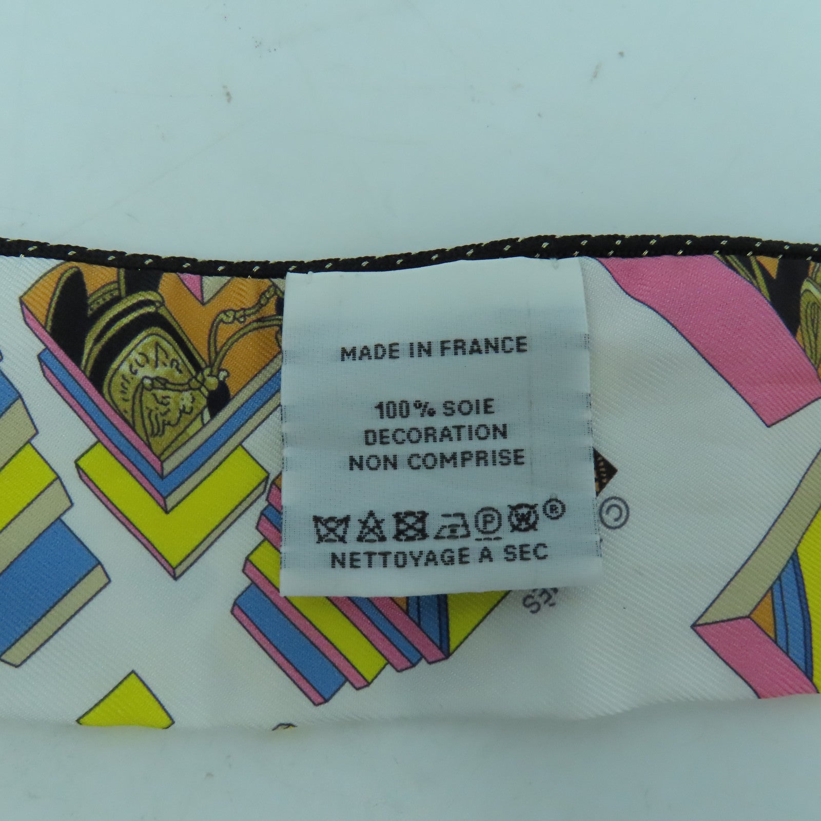 HERMES 絲質Twilly絲巾深藍色/白色/粉紅色