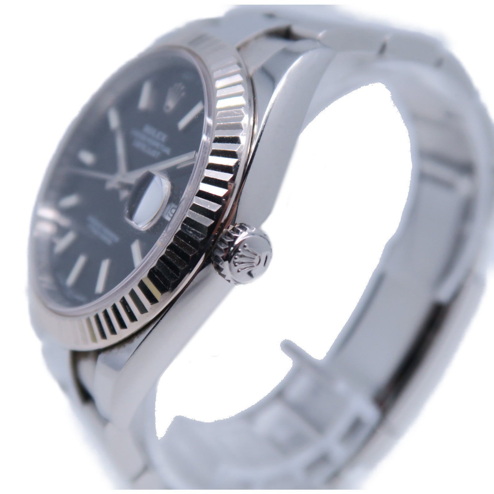 ROLEX 18K白金/不鏽鋼Datejust手錶自動機芯黑色