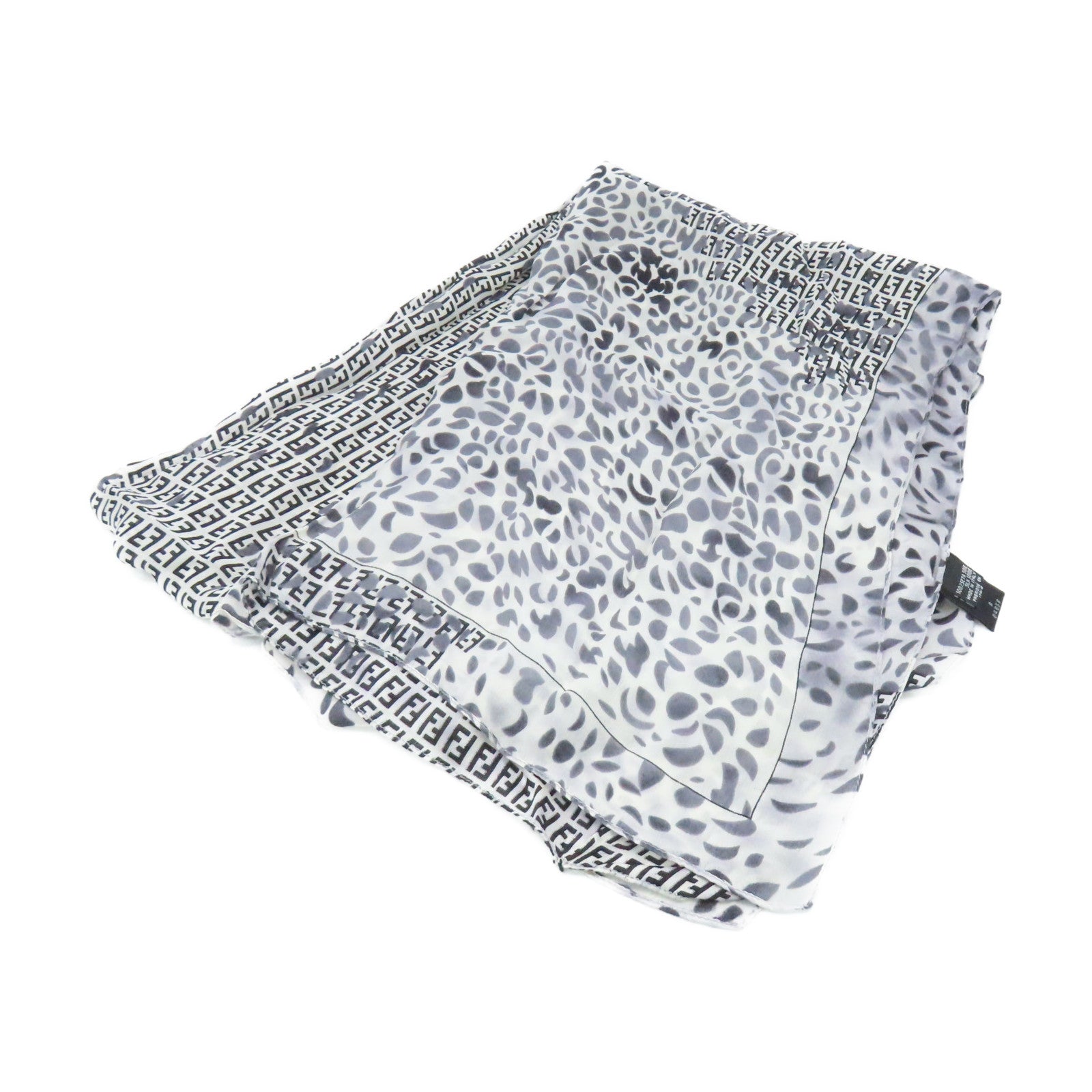 FENDI 絲質Scarf絲巾黑色/白色