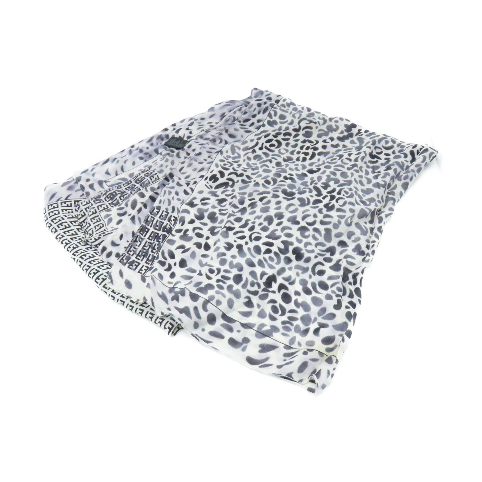 FENDI 絲質Scarf絲巾黑色/白色