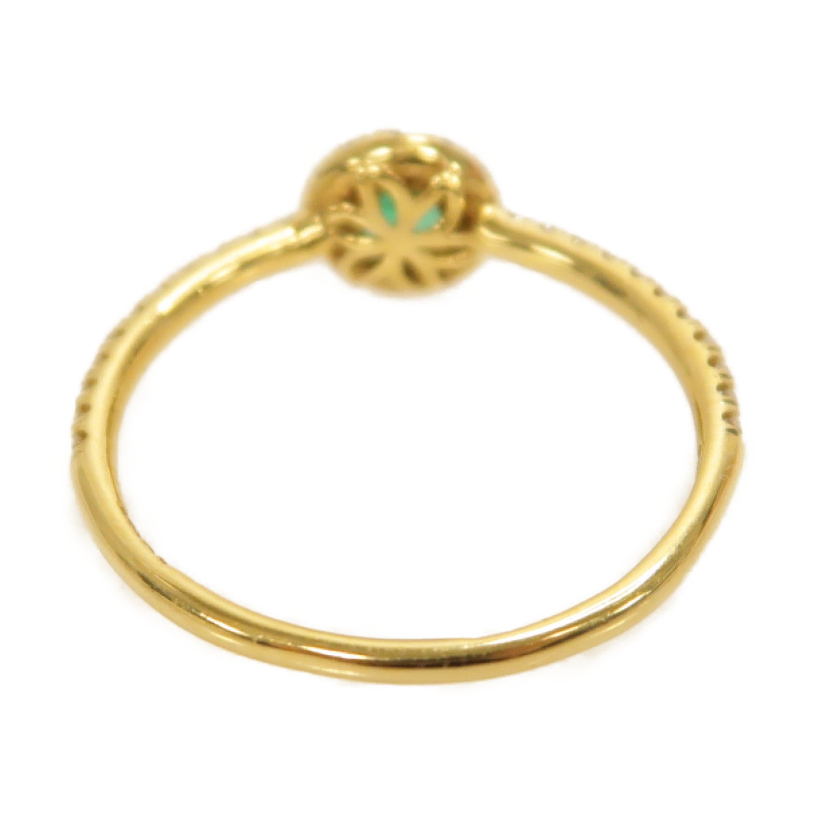 JEWELRY 18K黃金Emerald Ring綠寶石戒指US#5
