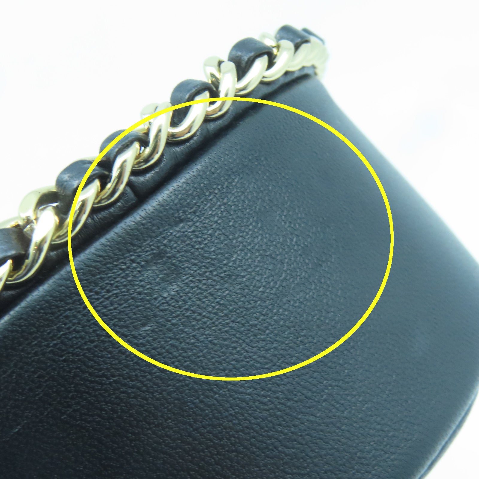 CHANEL rhombic sheepskin leather Chain Shoulder Bag gold buckle chain shoulder bag black