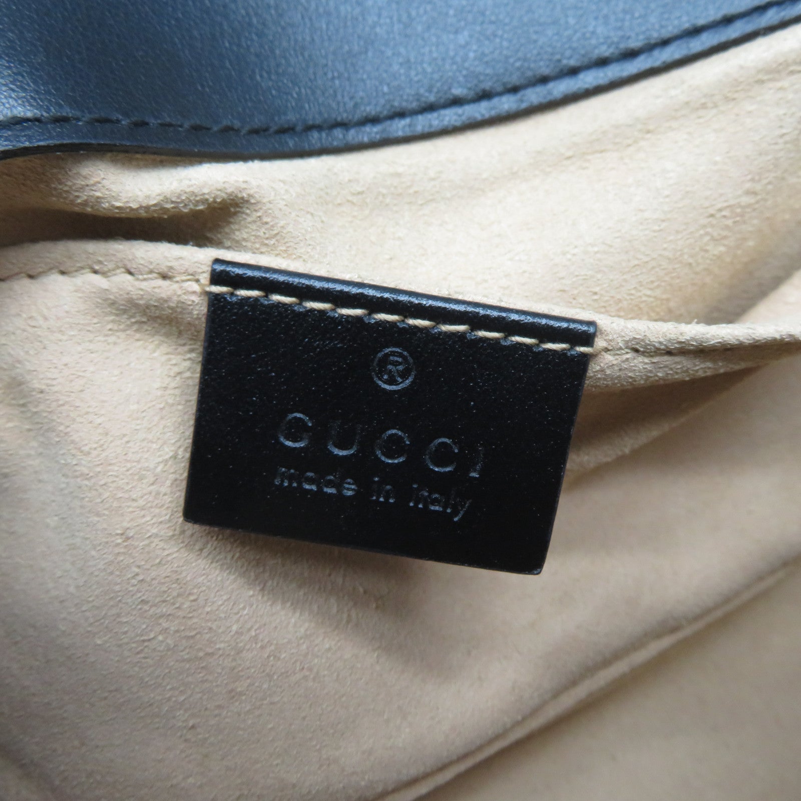 GUCCI 牛皮皮革Chain Shoulder金扣鏈帶肩背袋黑色