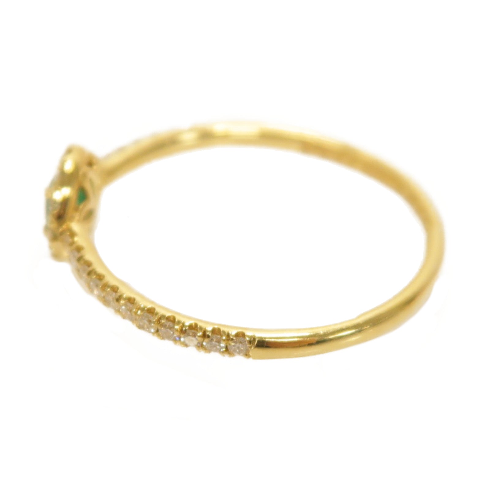 JEWELRY 18K黃金Emerald Ring綠寶石戒指US#5
