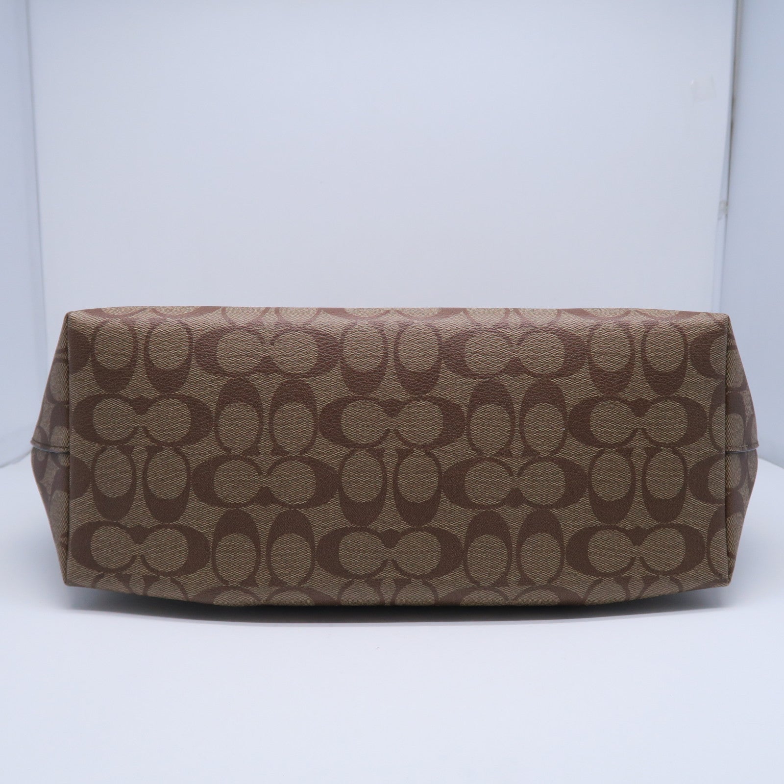 COACH 涂层帆布Tote Bag金扣手挽袋啡色