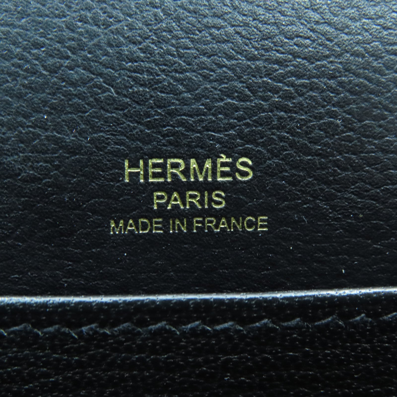 HERMES Evercolor Leather Mini Roulis Gold Buckle Shoulder Bag Black