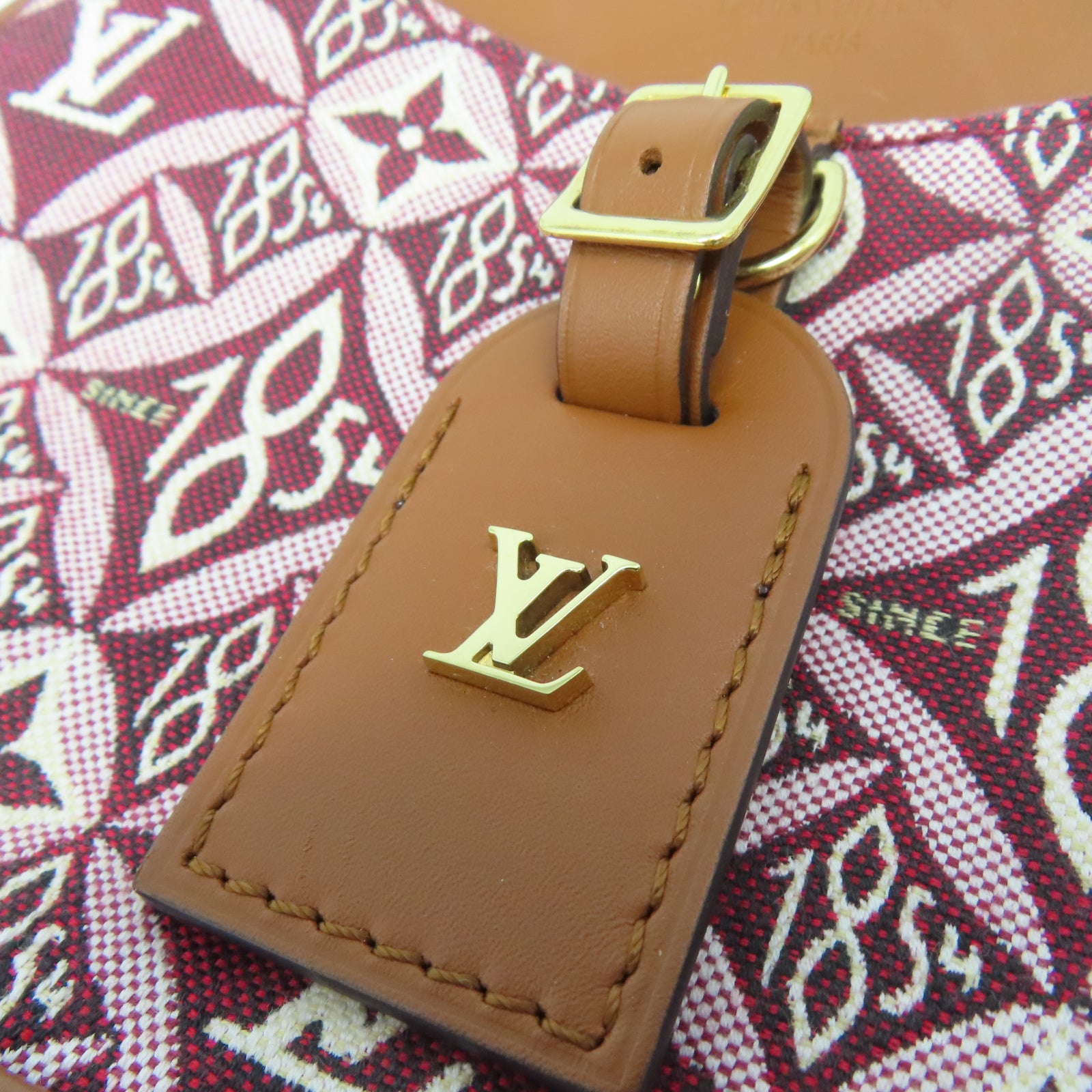 LOUIS VUITTON 【激減優惠】帆布Deauville Mini金扣肩背袋紅色/棕色