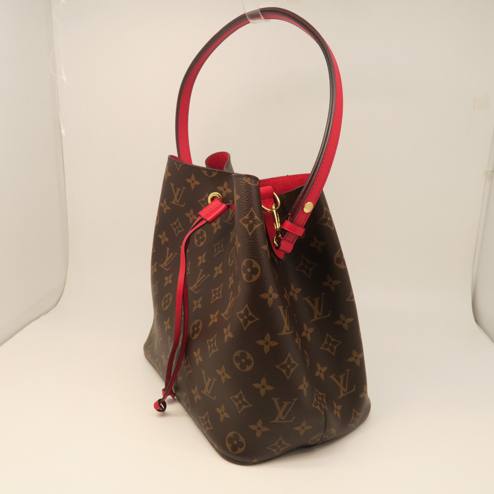 LOUIS VUITTON Monogram Neo Noe Gold Buckle Shoulder Bag Brown