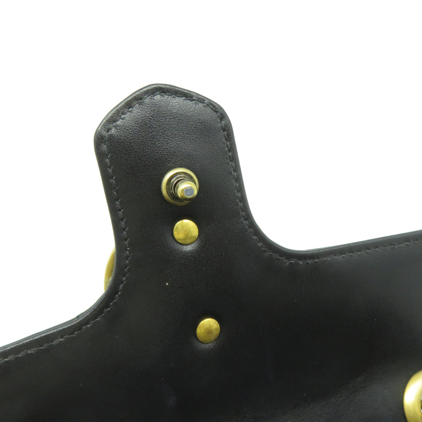 GUCCI 牛皮皮革Chain Shoulder金扣鏈帶肩背袋黑色