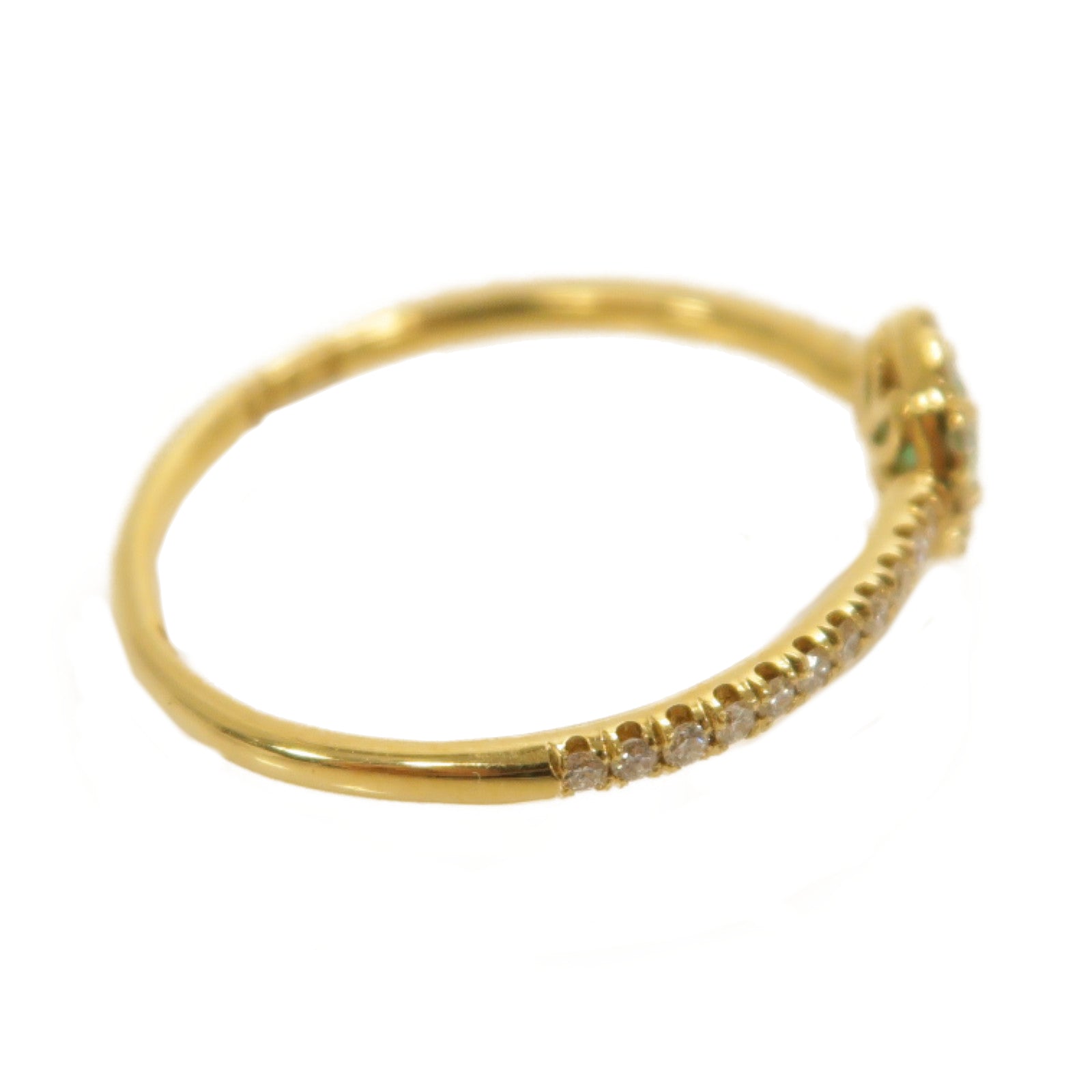 JEWELRY 18K黃金Emerald Ring綠寶石戒指US#5