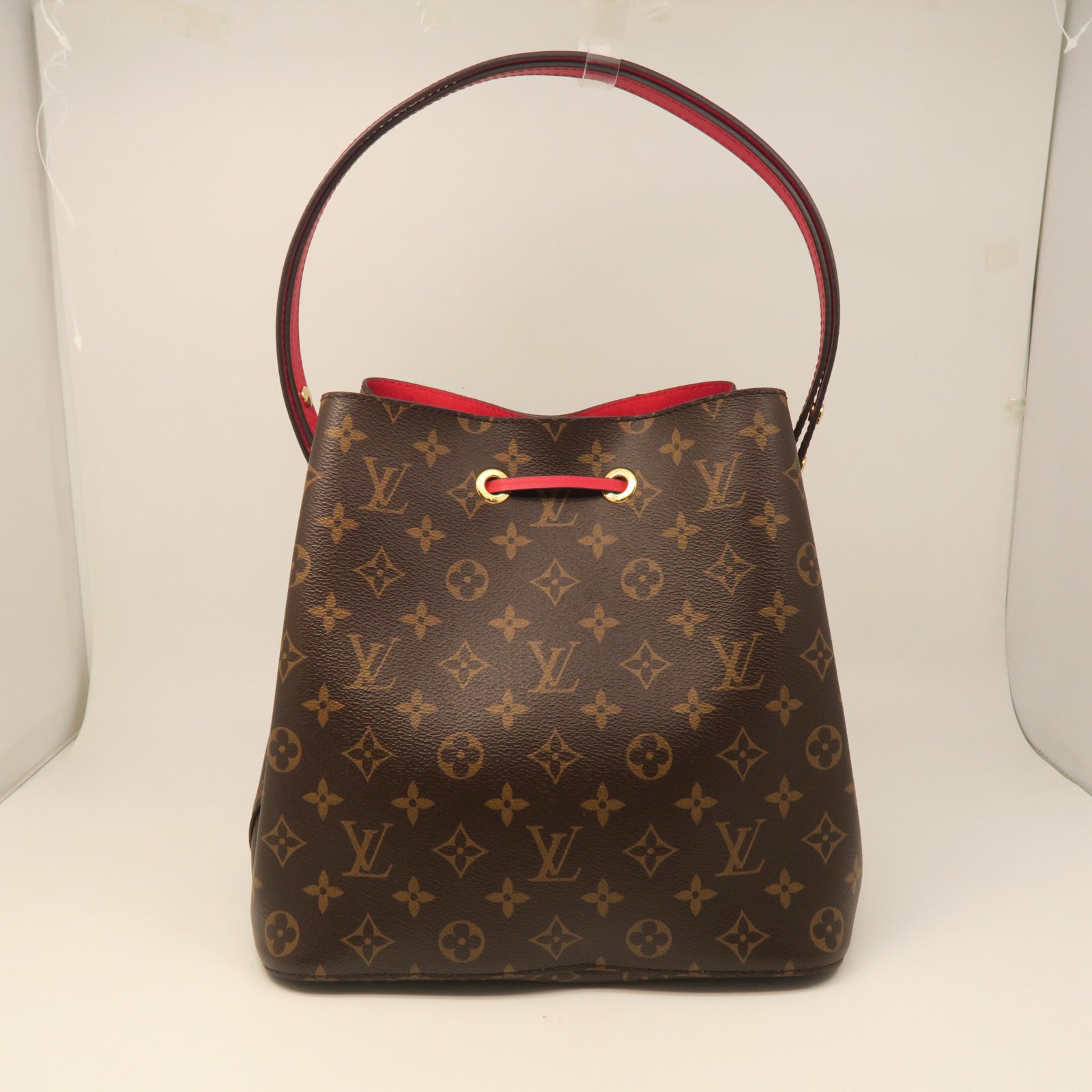 LOUIS VUITTON Monogram Neo Noe Gold Buckle Shoulder Bag Brown