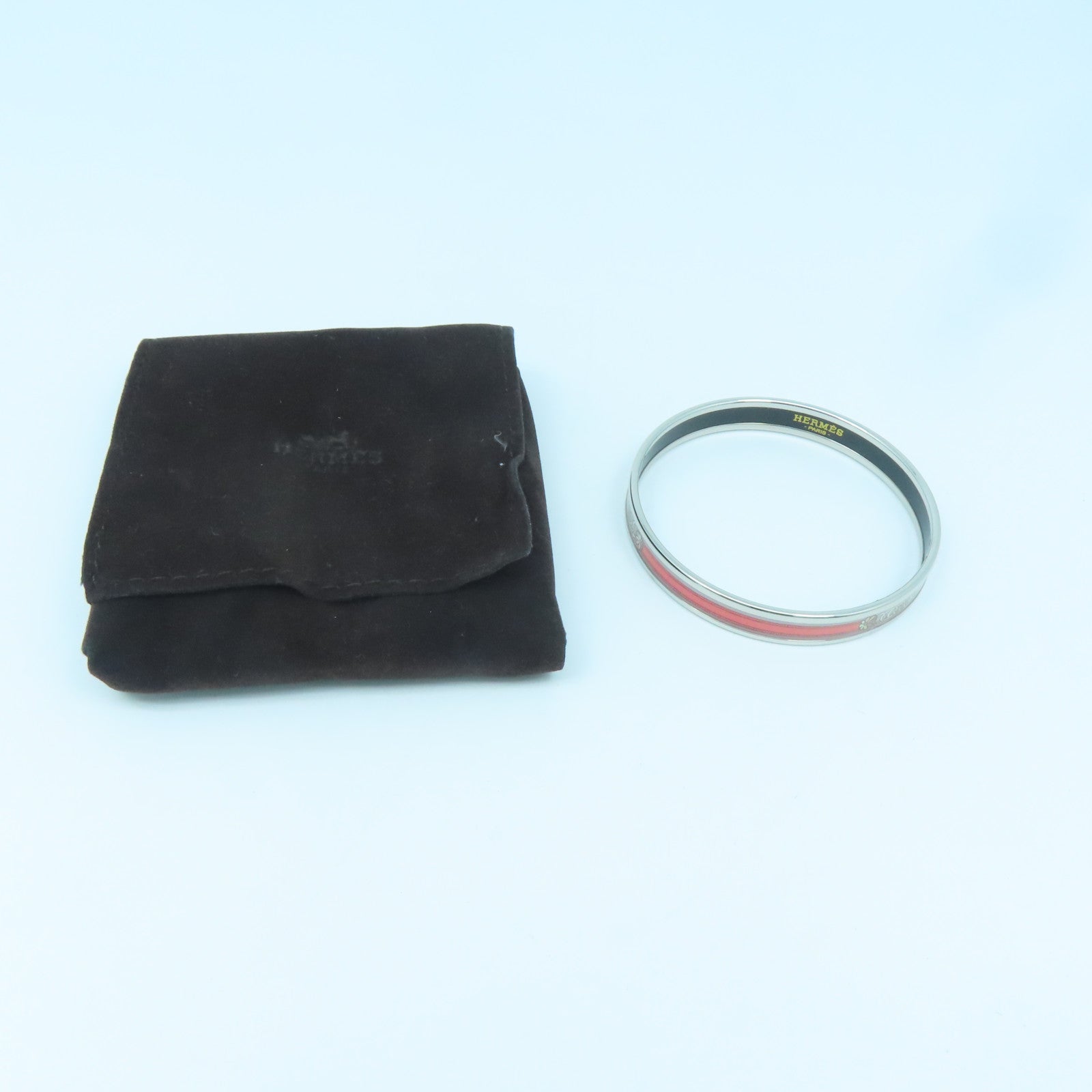HERMES Metal Bangle Pink/Orange/Silver