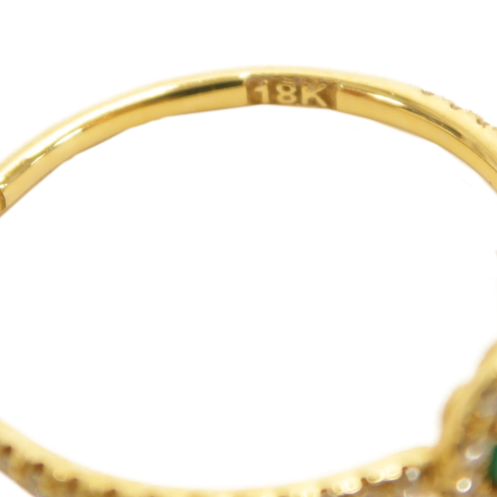 JEWELRY 18K黃金Emerald Ring綠寶石戒指US#5