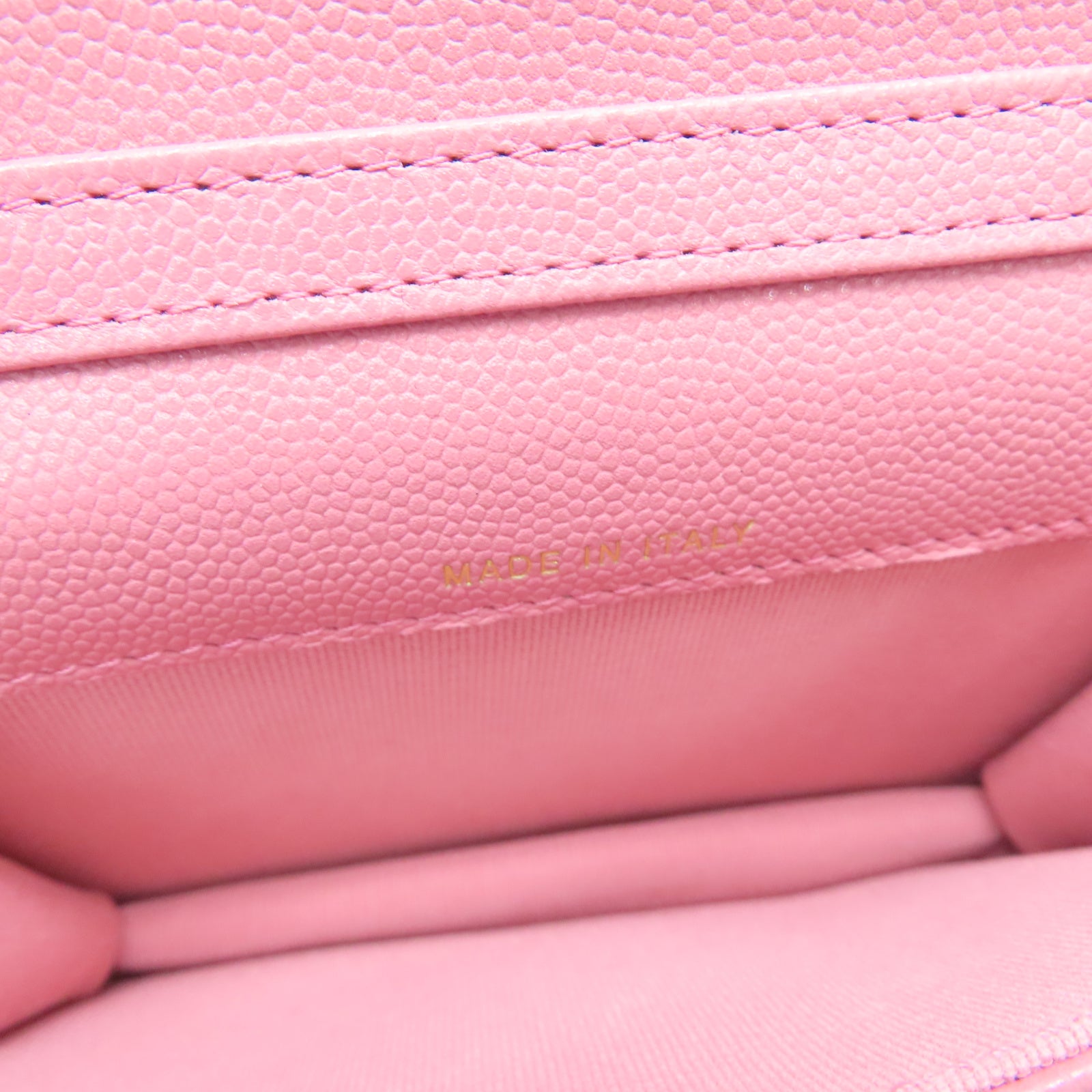 CHANEL 菱格Caviar皮革Chain Shoulder金扣链带肩背袋粉红色