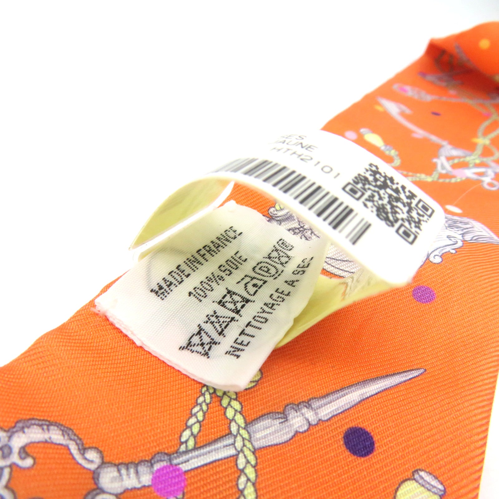 HERMES [Sharp Discount] Silk Twilly Scarf Orange/Color
