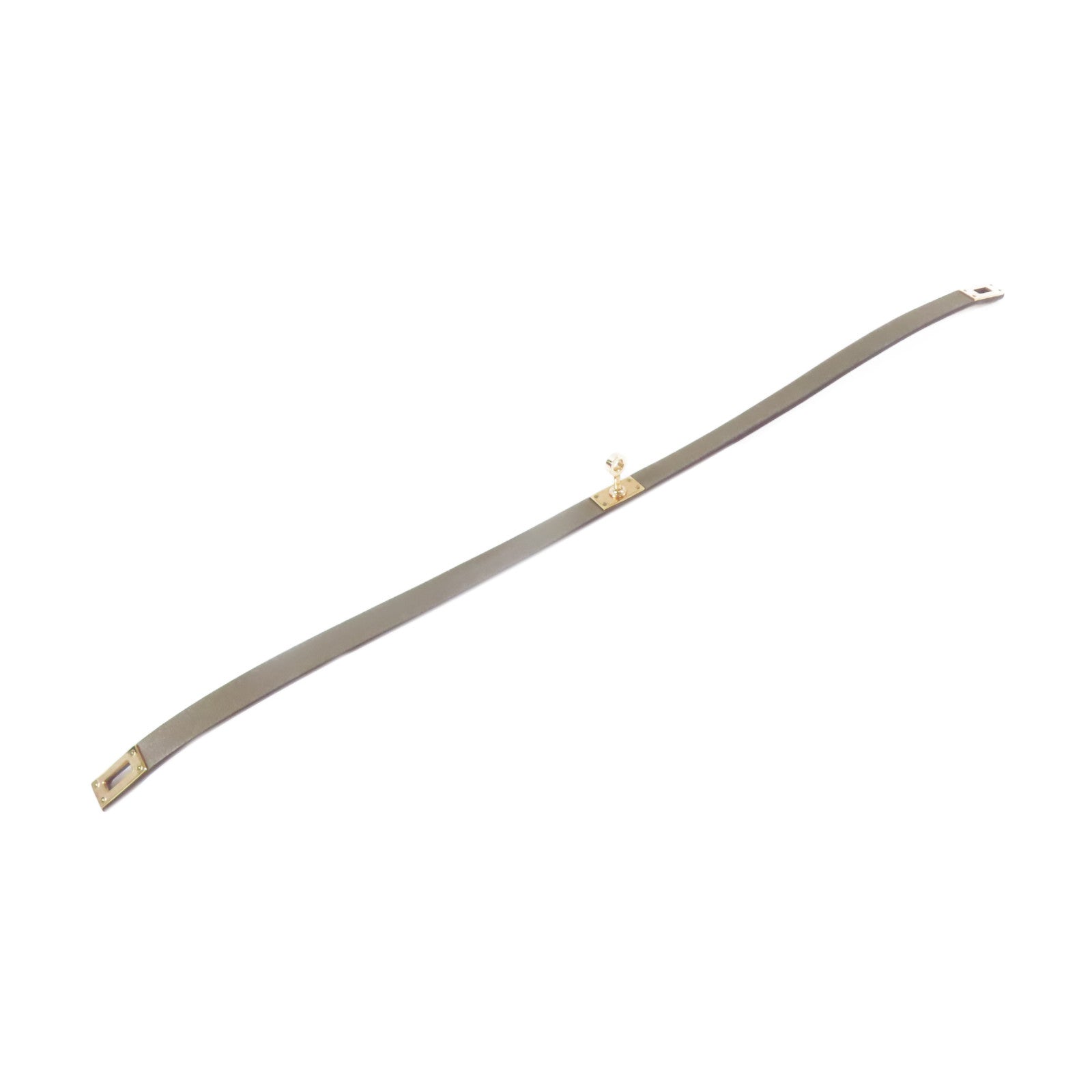 HERMES 皮革/金屬Mini Kelly Double Tour手鐲大象灰色#16cm