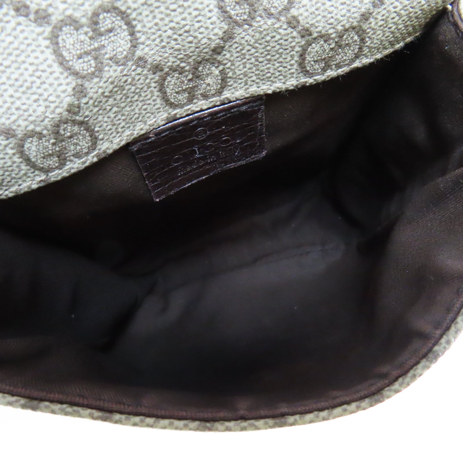 GUCCI 塗層帆布Shoulder Bag銀扣肩背袋啡色