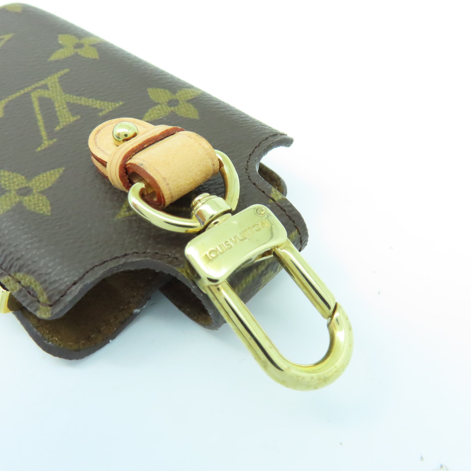 LOUIS VUITTON Monogram Case金扣手機袋啡色